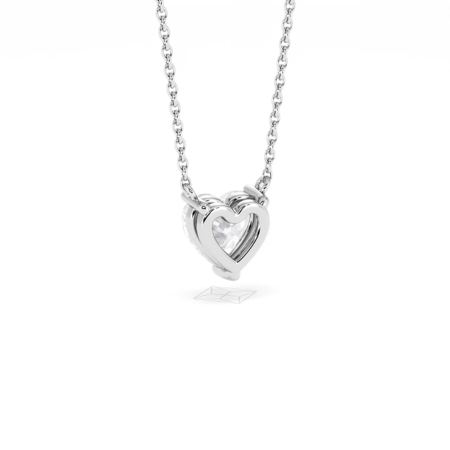 Wanderlust Floating Heart Cut Lab Diamond Solitaire Necklace 1.00ct H/SI in 9K White Gold - Image 55