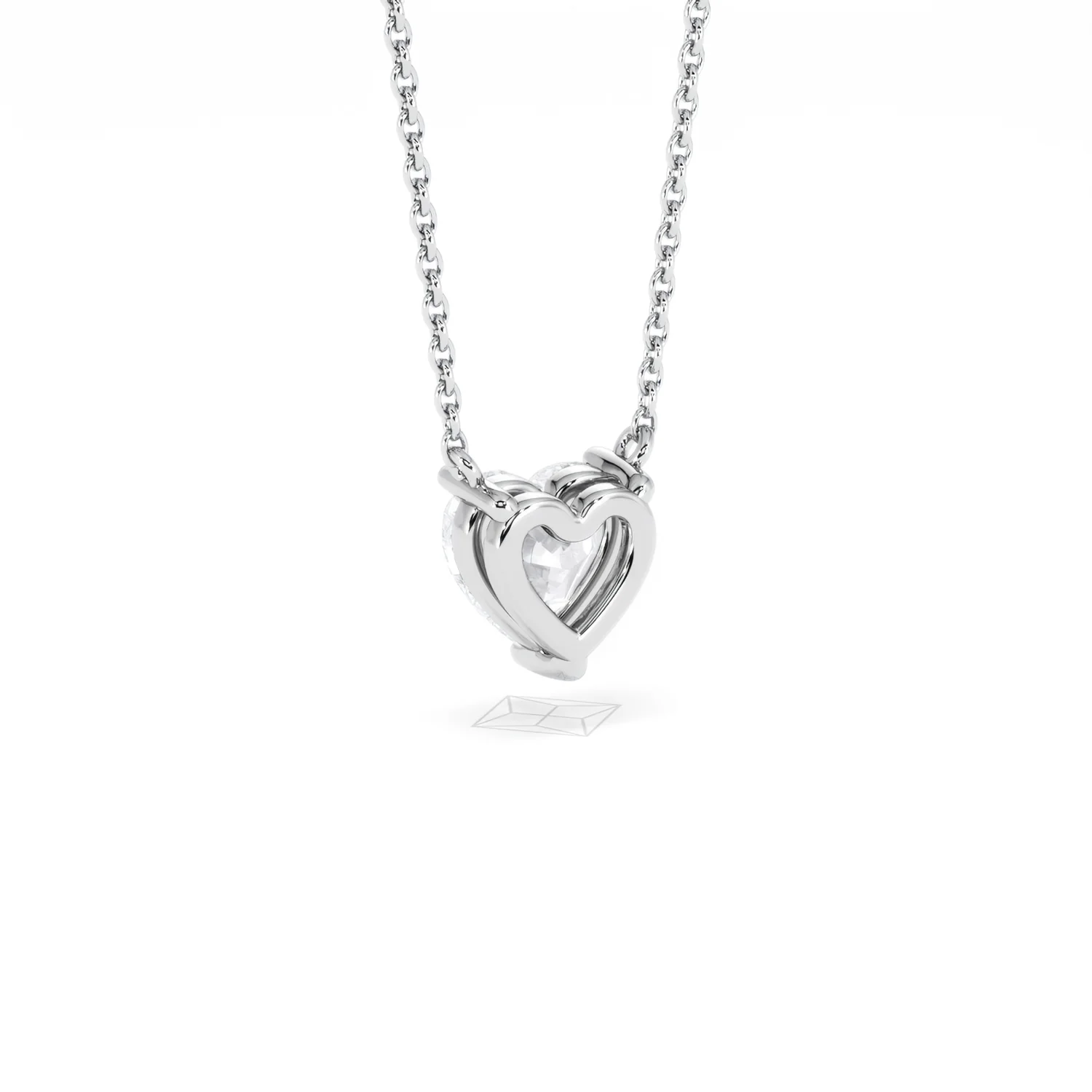 Wanderlust Floating Heart Cut Lab Diamond Solitaire Necklace 1.00ct H/SI in 9K White Gold - Image 56