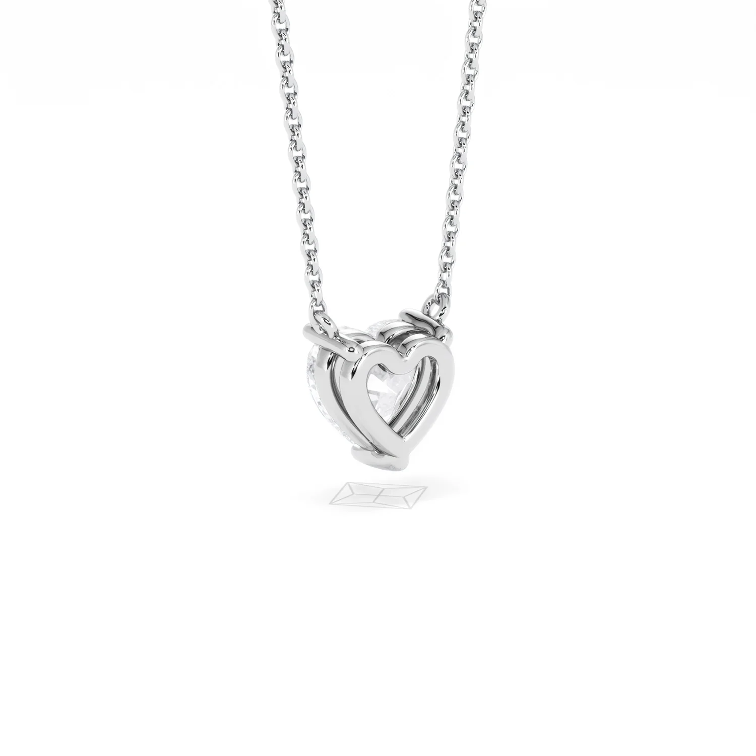Wanderlust Floating Heart Cut Lab Diamond Solitaire Necklace 1.00ct H/SI in 9K White Gold - Image 57