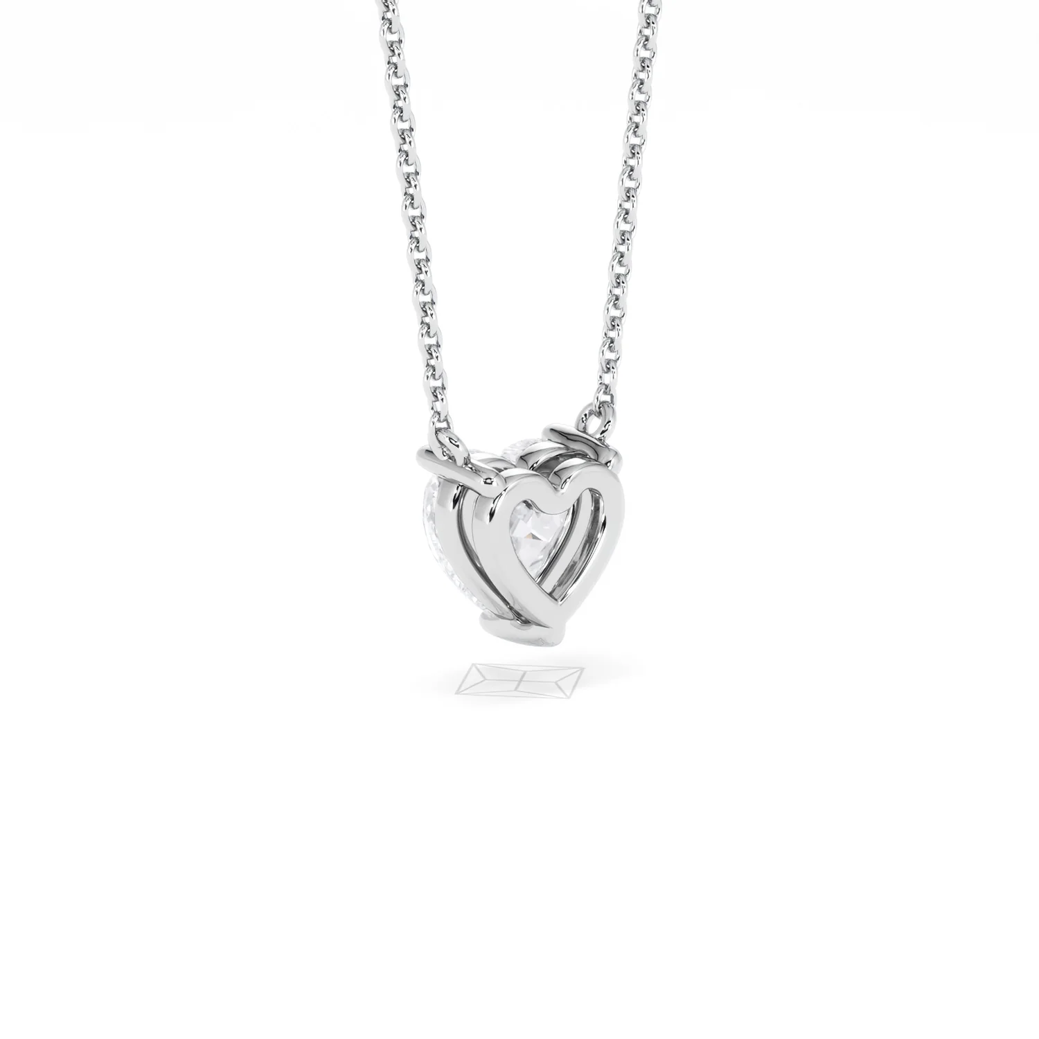 Wanderlust Floating Heart Cut Lab Diamond Solitaire Necklace 1.00ct H/SI in 9K White Gold - Image 58