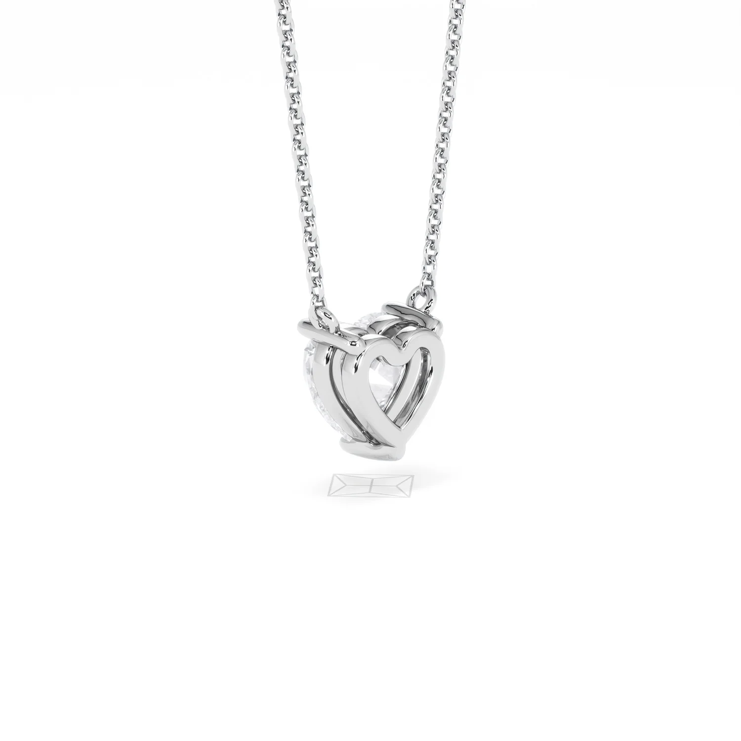 Wanderlust Floating Heart Cut Lab Diamond Solitaire Necklace 1.00ct H/SI in 9K White Gold - Image 59