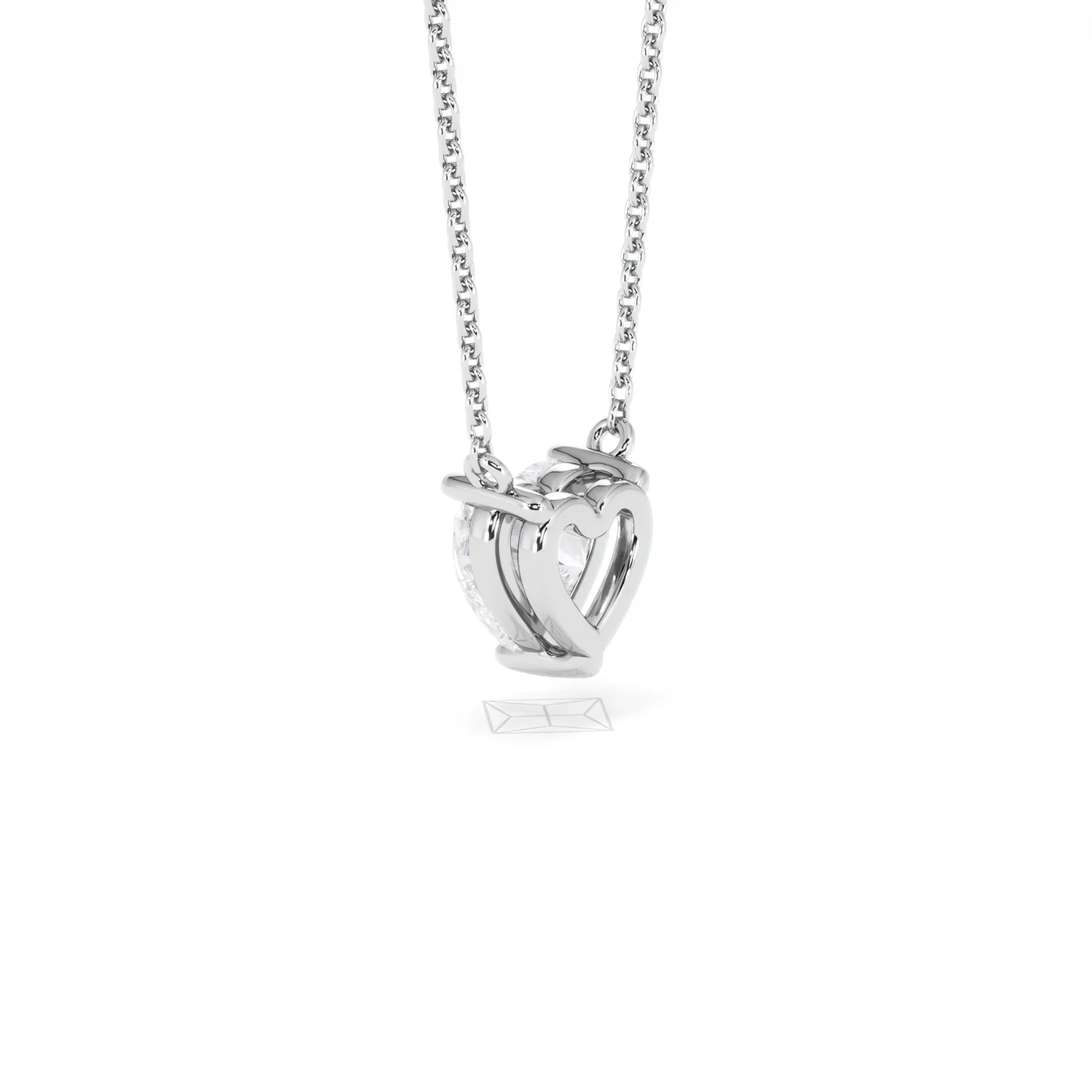 Wanderlust Floating Heart Cut Lab Diamond Solitaire Necklace 1.00ct H/SI in 9K White Gold - Image 61