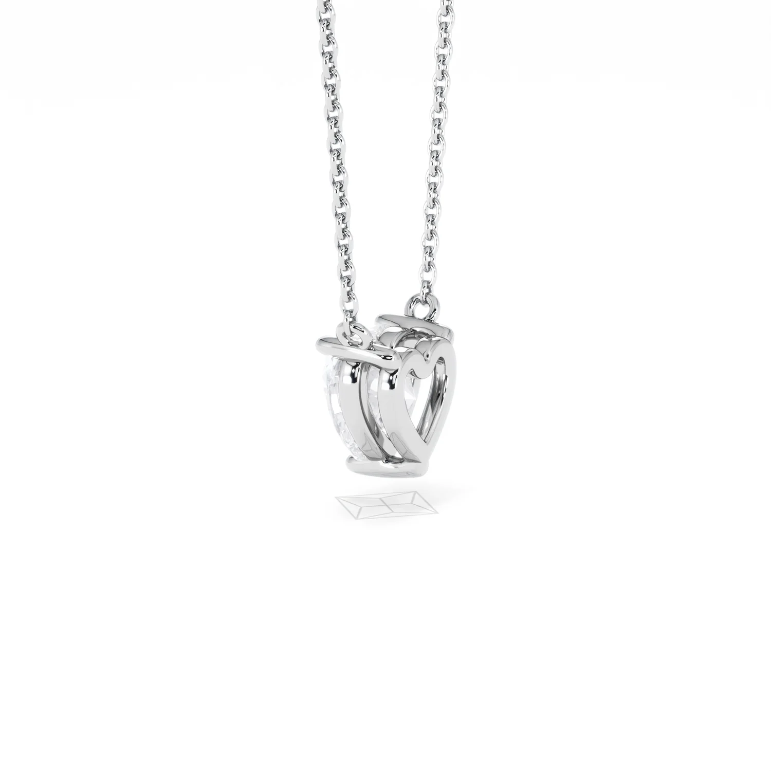 Wanderlust Floating Heart Cut Lab Diamond Solitaire Necklace 1.00ct H/SI in 9K White Gold - Image 63