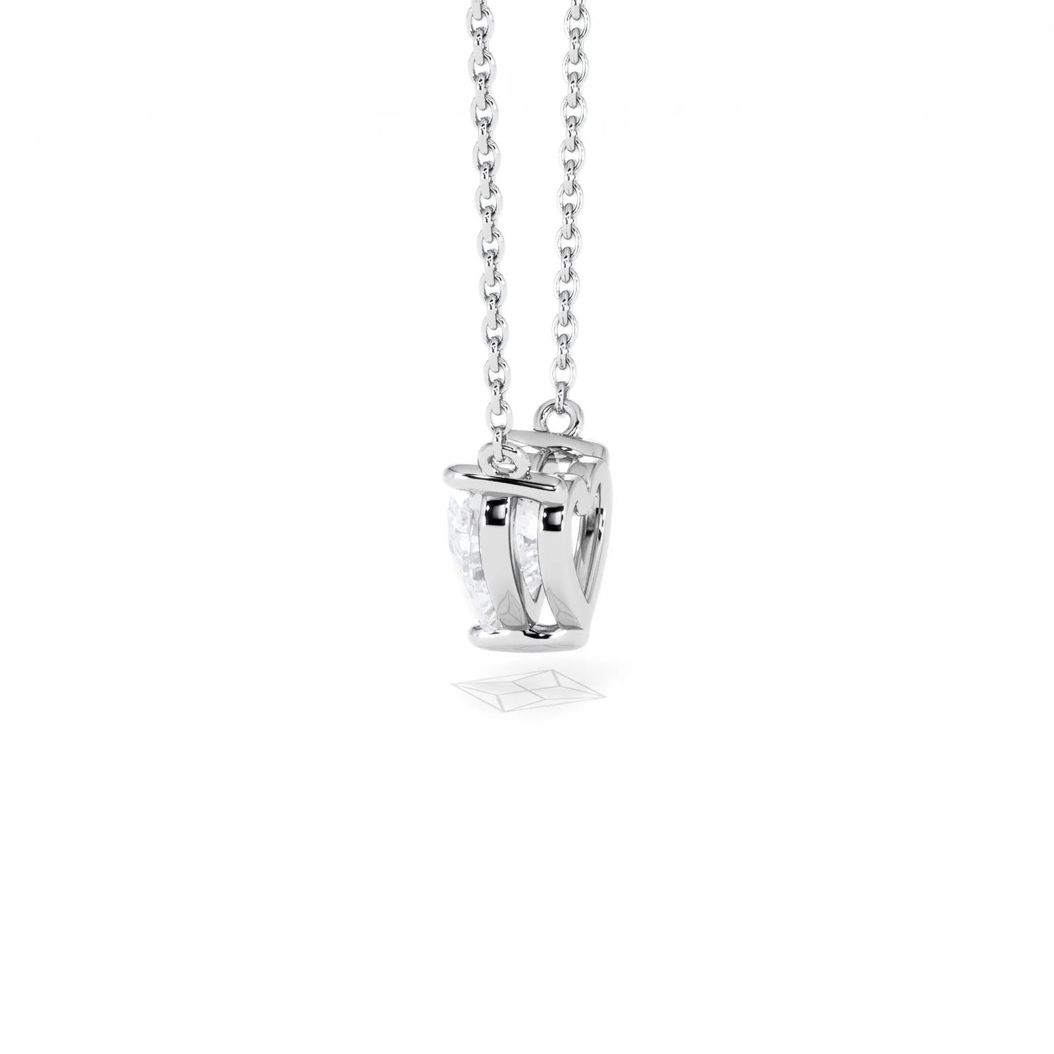 Wanderlust Floating Heart Cut Lab Diamond Solitaire Necklace 1.00ct H/SI in 9K White Gold - Image 66
