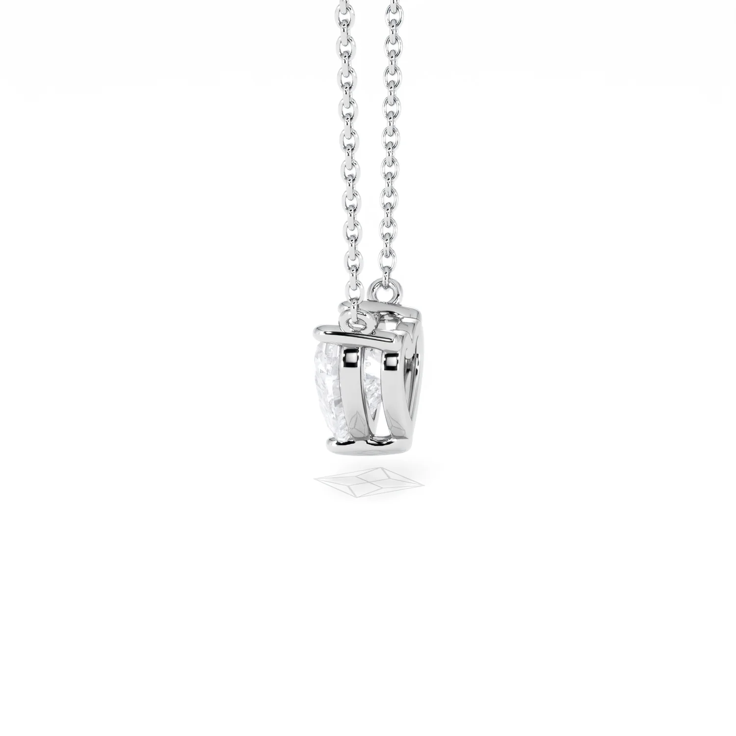 Wanderlust Floating Heart Cut Lab Diamond Solitaire Necklace 1.00ct H/SI in 9K White Gold - Image 67