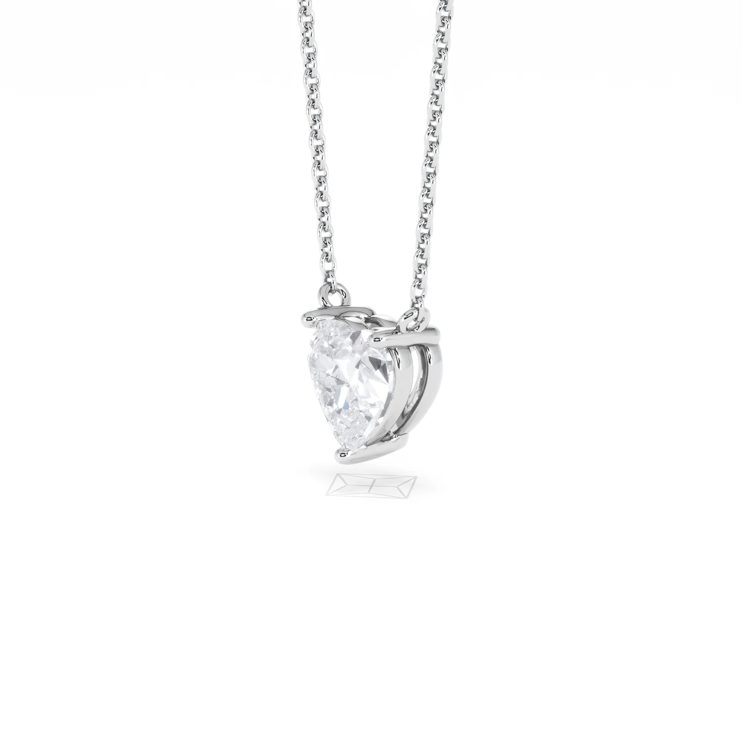 Wanderlust Floating Heart Cut Lab Diamond Solitaire Necklace 1.00ct H/SI in 9K White Gold - Image 78