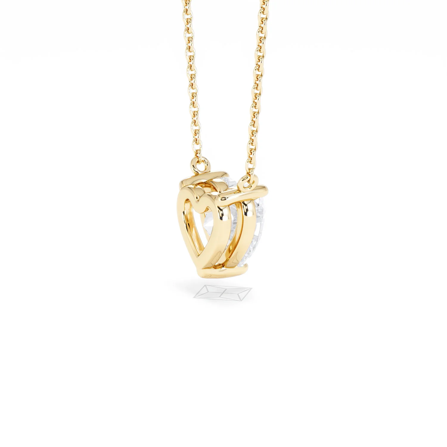 Wanderlust Floating Heart Cut Lab Diamond Solitaire Necklace 1.50ct H/SI in 9K Gold - Image 37