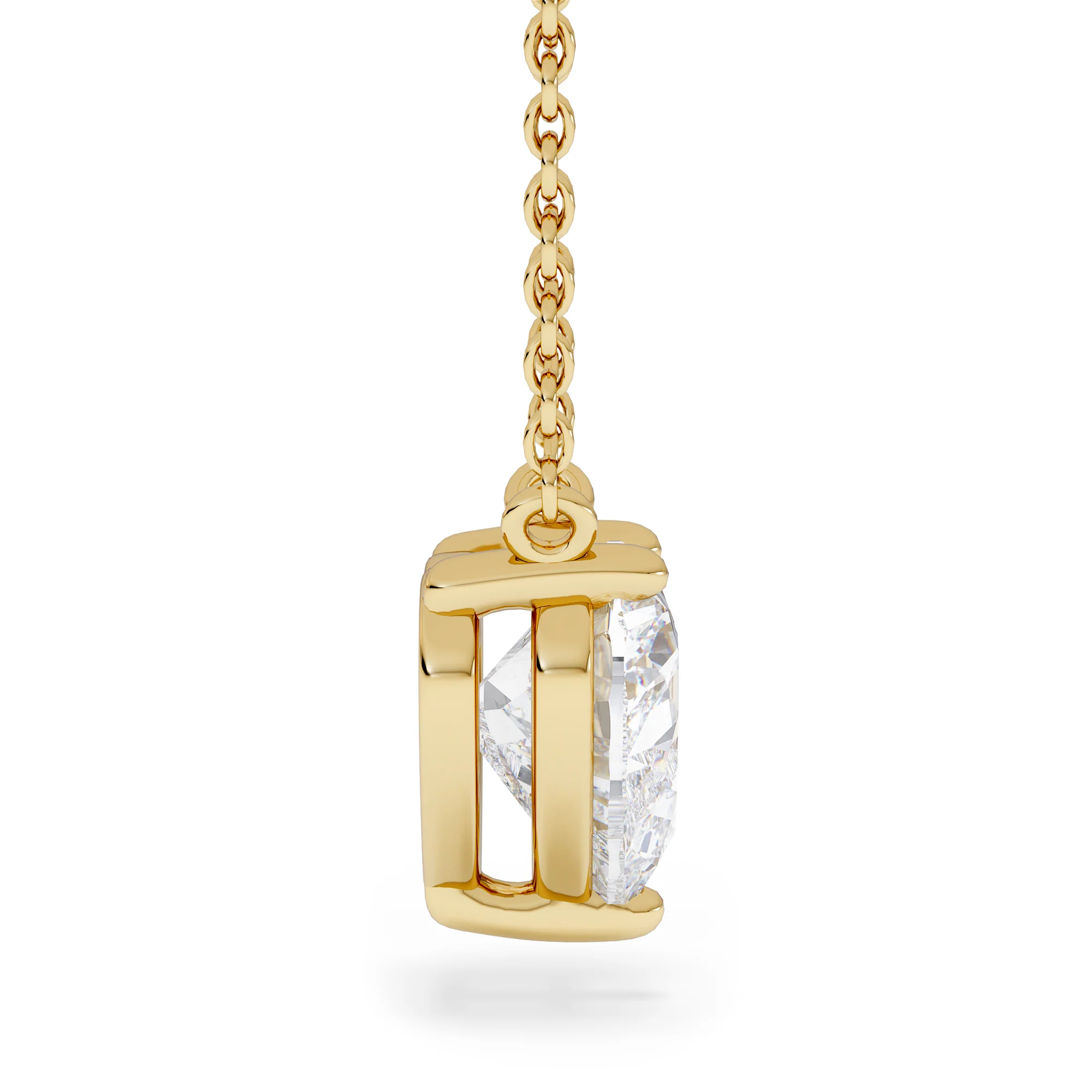Wanderlust Floating Heart Cut Lab Diamond Solitaire Necklace 1.50ct H/SI in 9K Gold - Image 5