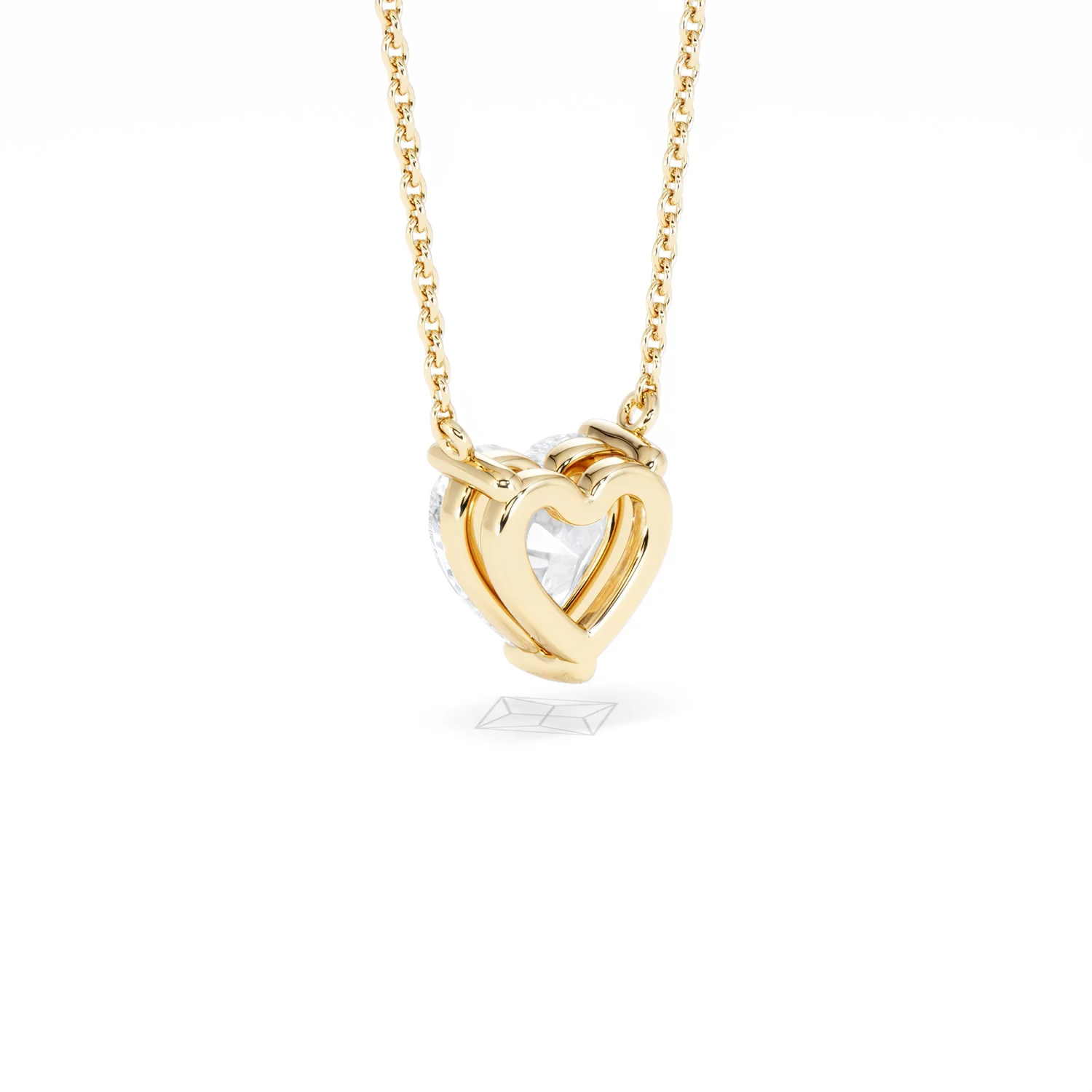 Wanderlust Floating Heart Cut Lab Diamond Solitaire Necklace 1.50ct H/SI in 9K Gold - Image 57
