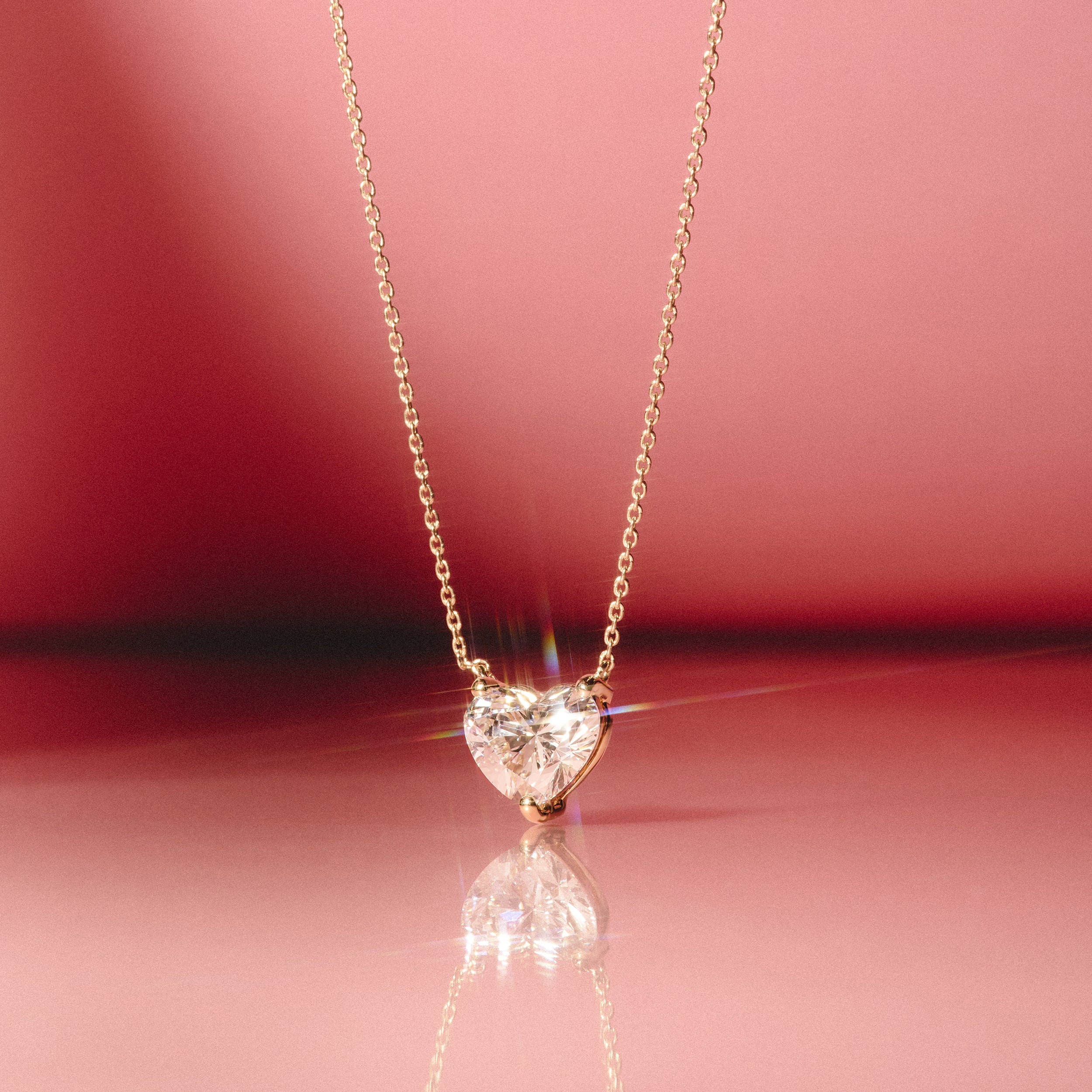 Wanderlust Floating Heart Cut Lab Diamond Solitaire Necklace 1.50ct H/SI in 9K Gold - Image 6