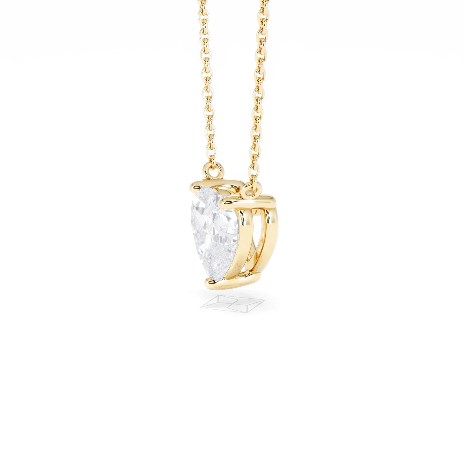 Wanderlust Floating Heart Cut Lab Diamond Solitaire Necklace 1.50ct H/SI in 9K Gold - Image 75