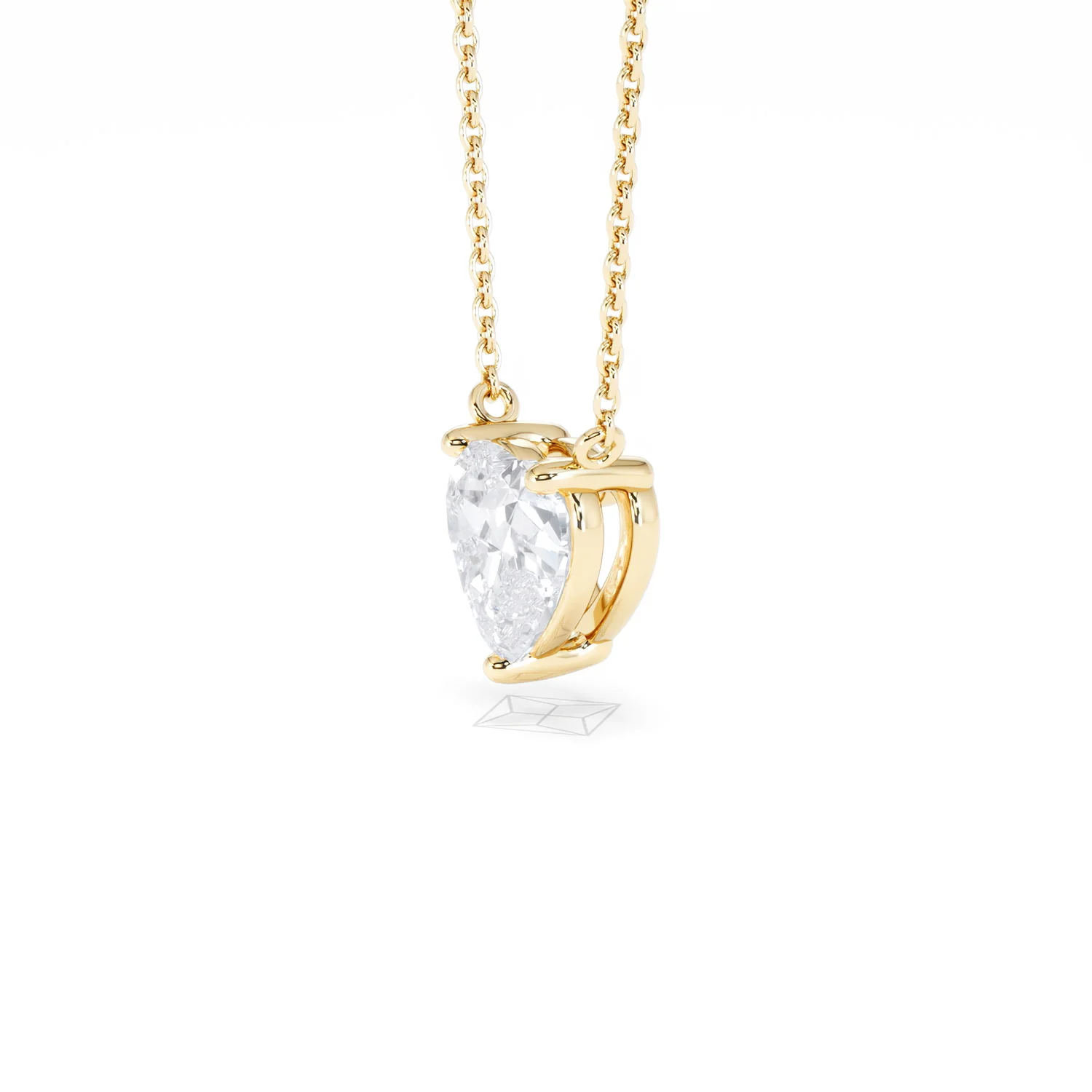 Wanderlust Floating Heart Cut Lab Diamond Solitaire Necklace 1.50ct H/SI in 9K Gold - Image 76