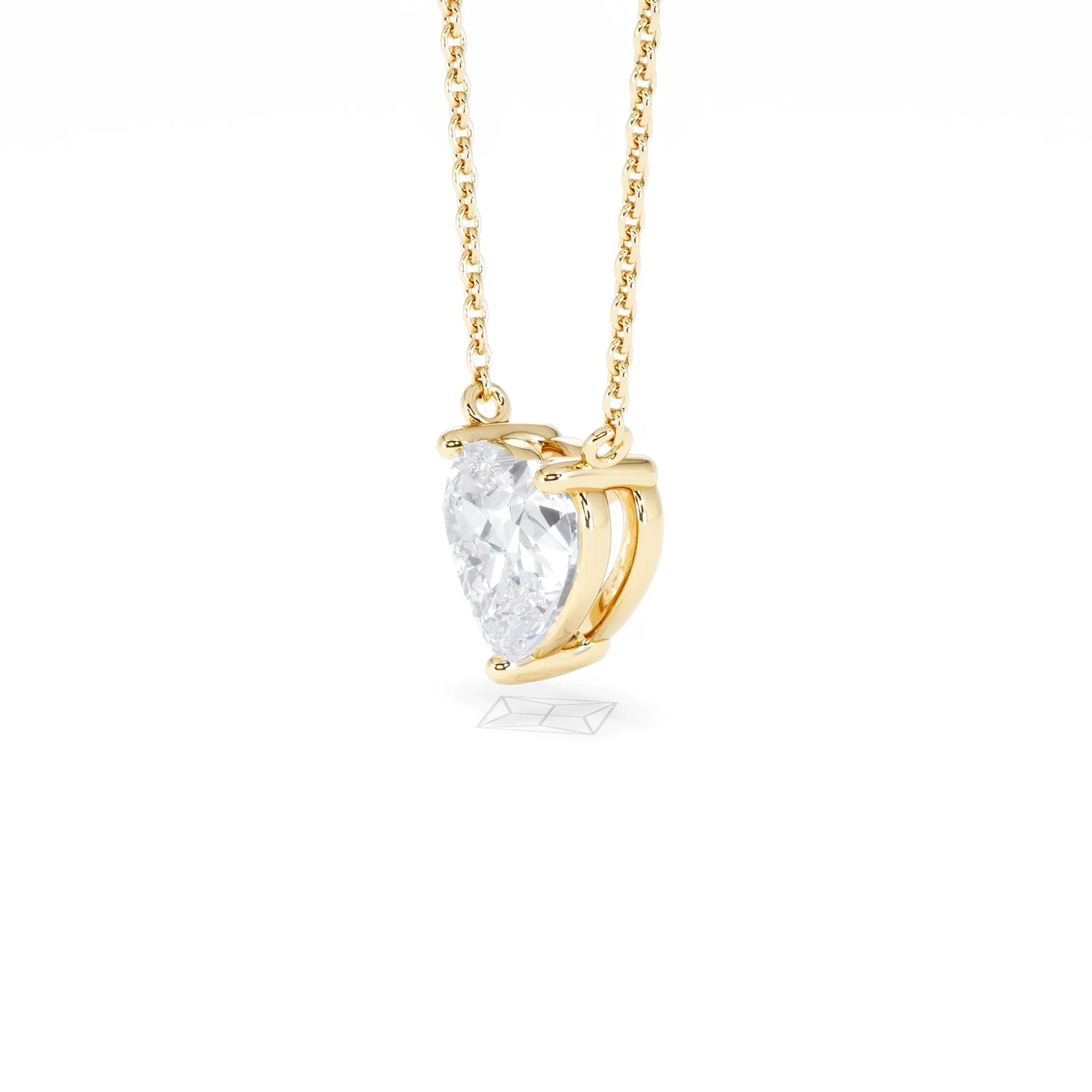 Wanderlust Floating Heart Cut Lab Diamond Solitaire Necklace 1.50ct H/SI in 9K Gold - Image 77