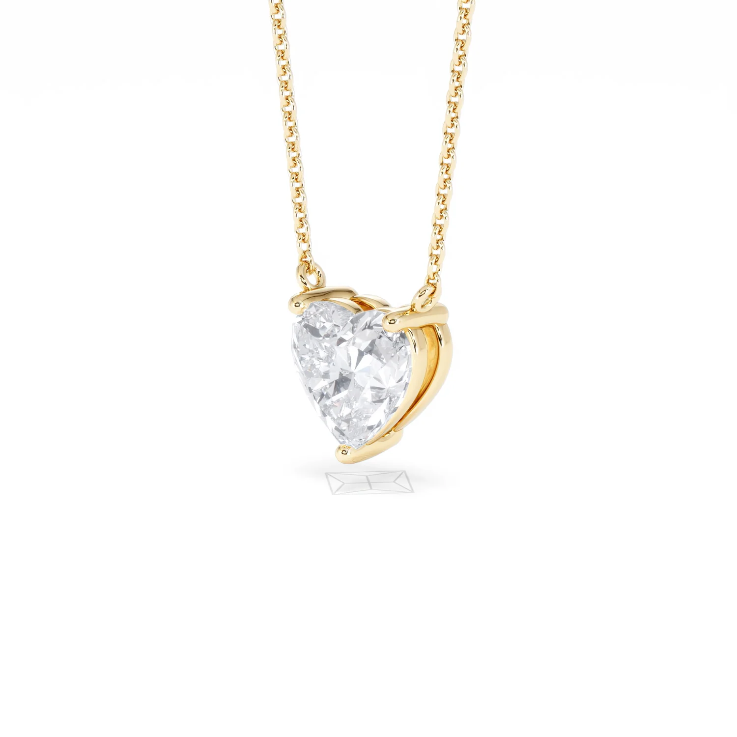Wanderlust Floating Heart Cut Lab Diamond Solitaire Necklace 1.50ct H/SI in 9K Gold - Image 81