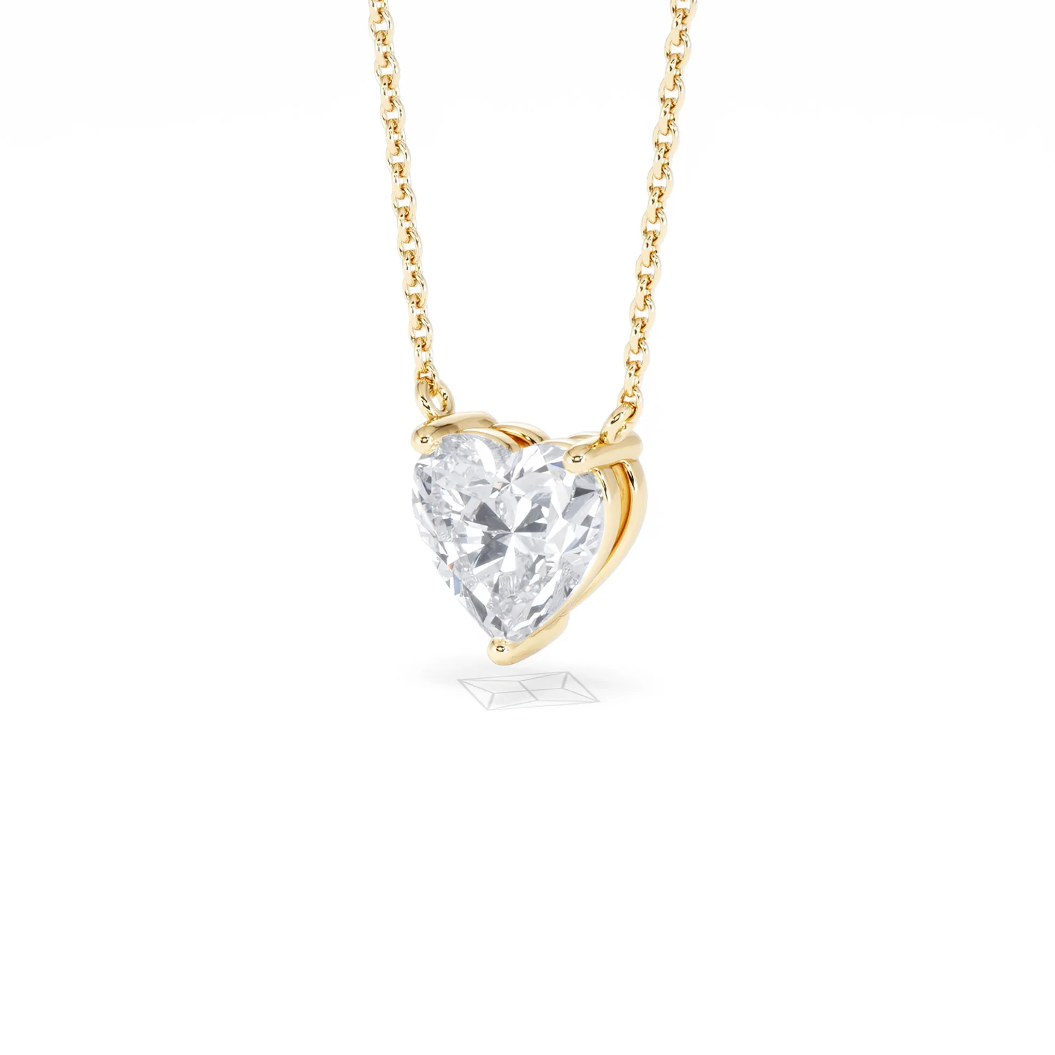 Wanderlust Floating Heart Cut Lab Diamond Solitaire Necklace 1.50ct H/SI in 9K Gold - Image 83