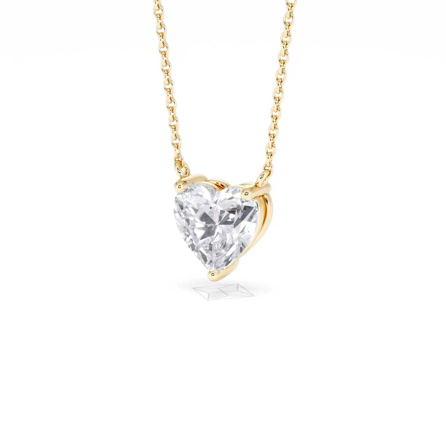 Wanderlust Floating Heart Cut Lab Diamond Solitaire Necklace 1.50ct H/SI in 9K Gold - Image 84