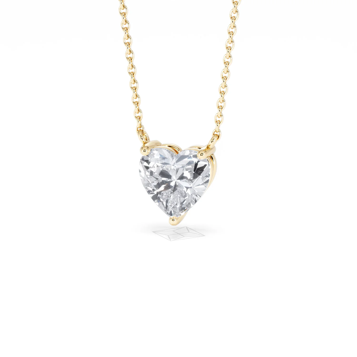 Wanderlust Floating Heart Cut Lab Diamond Solitaire Necklace 1.50ct H/SI in 9K Gold - Image 86