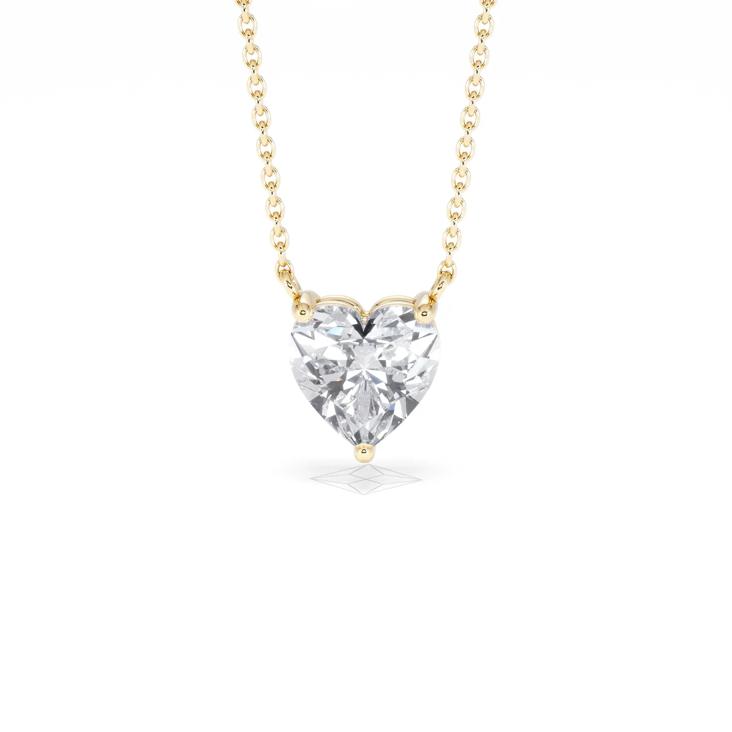 Wanderlust Floating Heart Cut Lab Diamond Solitaire Necklace 1.50ct H/SI in 9K Gold - Image 89