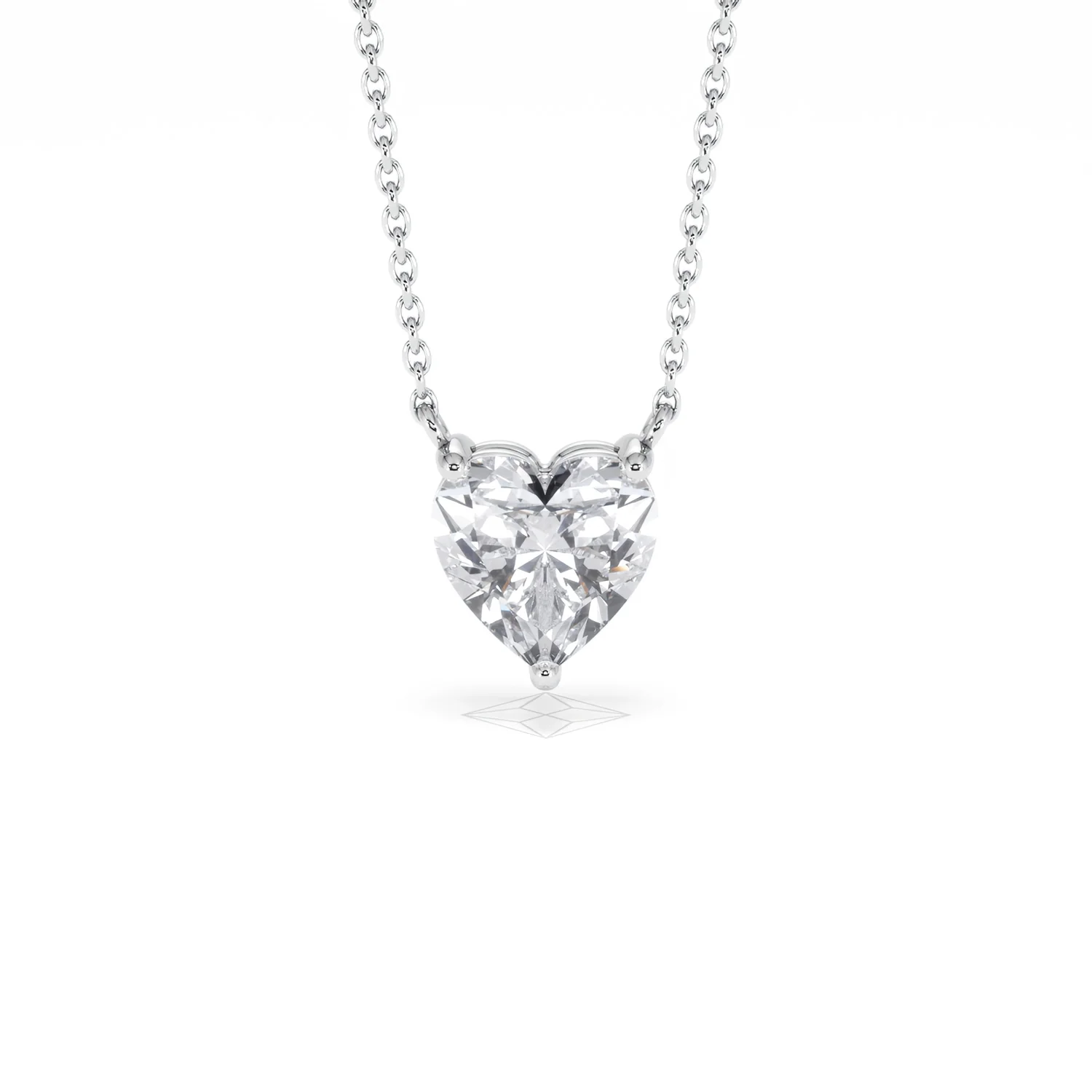 Wanderlust Floating Heart Cut Lab Diamond Solitaire Necklace 1.50ct H/SI in 9K White Gold - Image 11