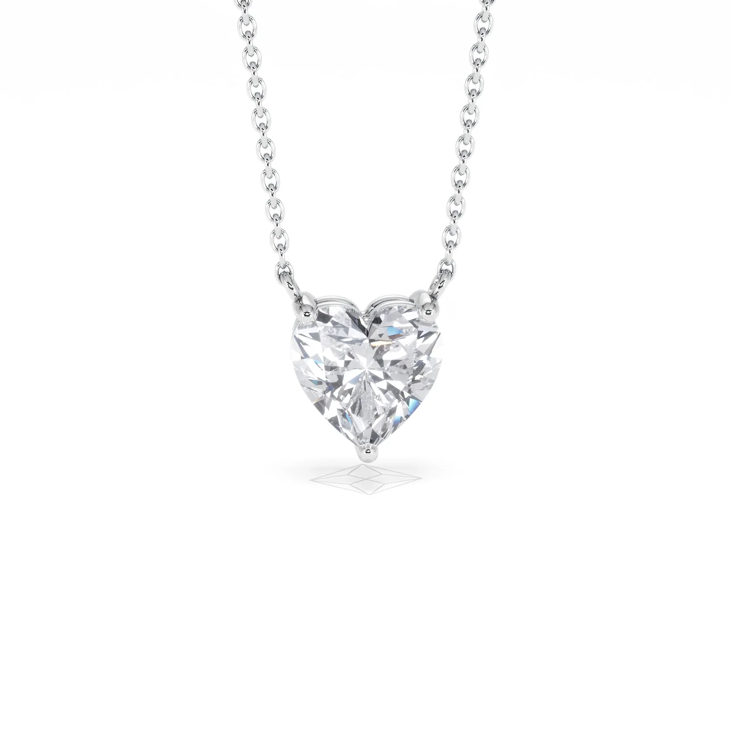 Wanderlust Floating Heart Cut Lab Diamond Solitaire Necklace 1.50ct H/SI in 9K White Gold - Image 12