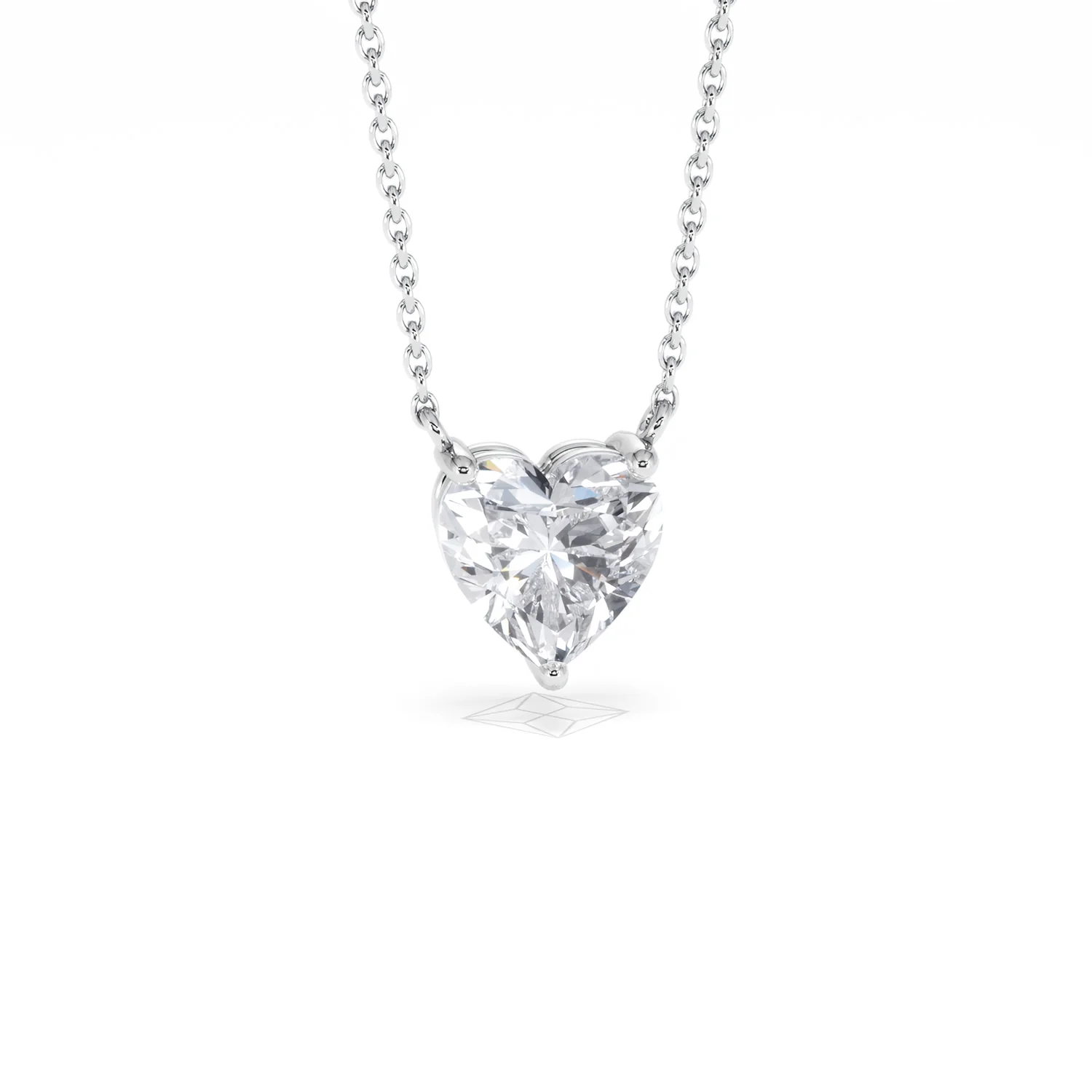 Wanderlust Floating Heart Cut Lab Diamond Solitaire Necklace 1.50ct H/SI in 9K White Gold - Image 13