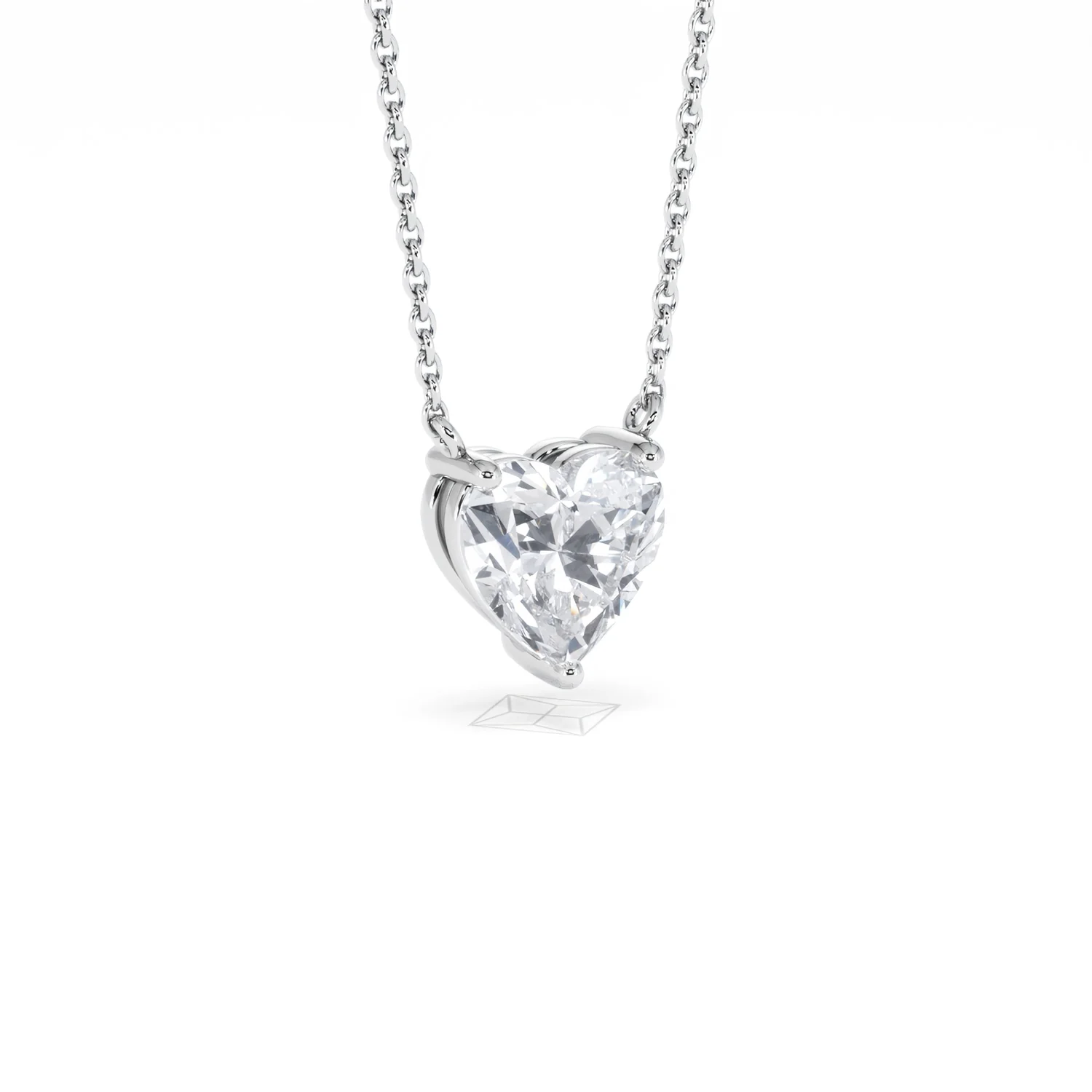 Wanderlust Floating Heart Cut Lab Diamond Solitaire Necklace 1.50ct H/SI in 9K White Gold - Image 17