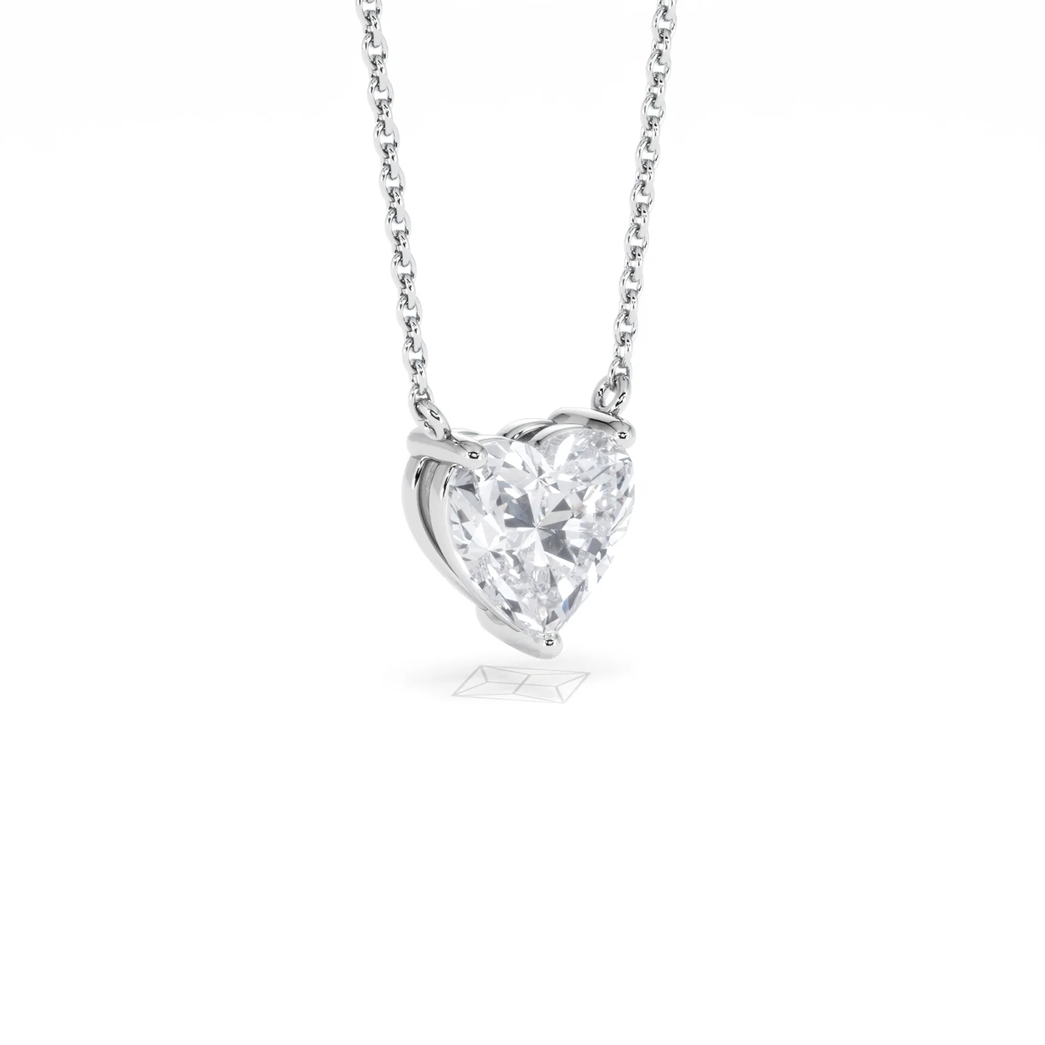 Wanderlust Floating Heart Cut Lab Diamond Solitaire Necklace 1.50ct H/SI in 9K White Gold - Image 18