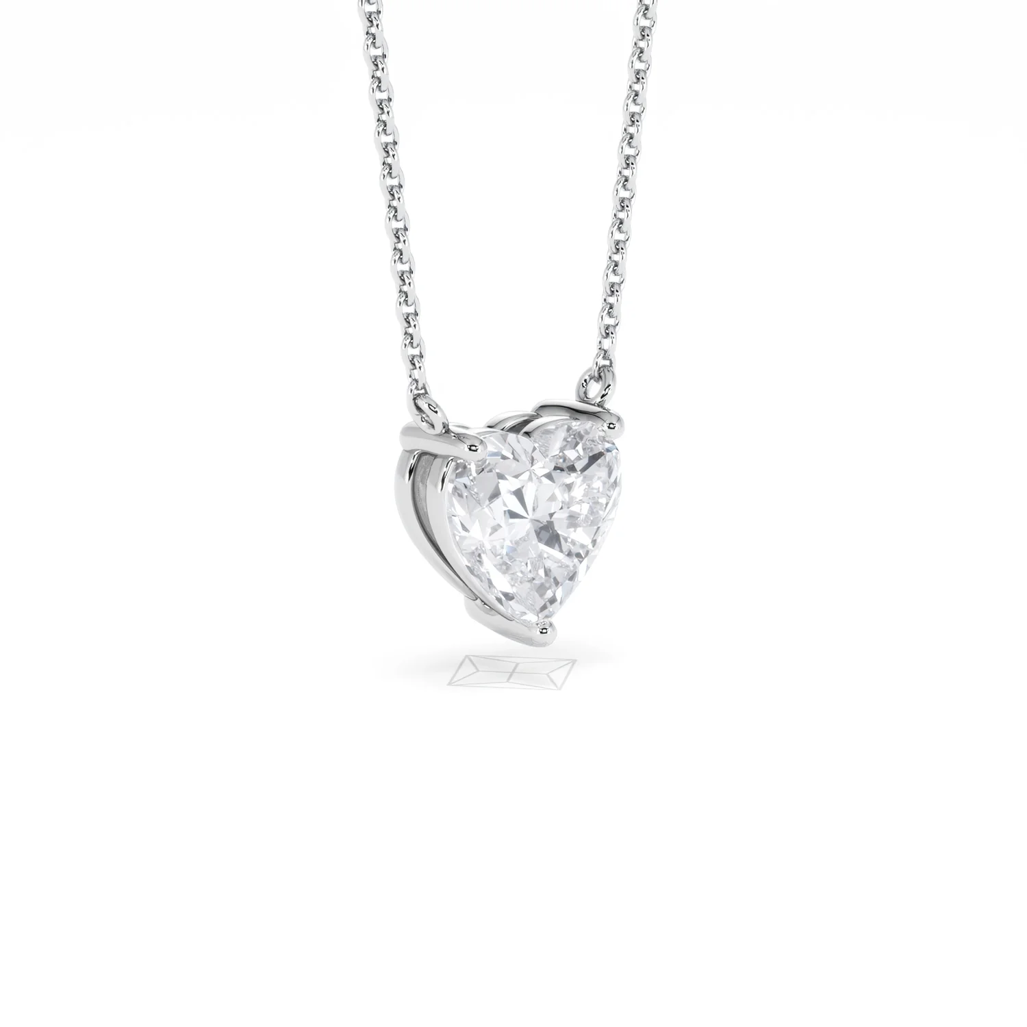 Wanderlust Floating Heart Cut Lab Diamond Solitaire Necklace 1.50ct H/SI in 9K White Gold - Image 19