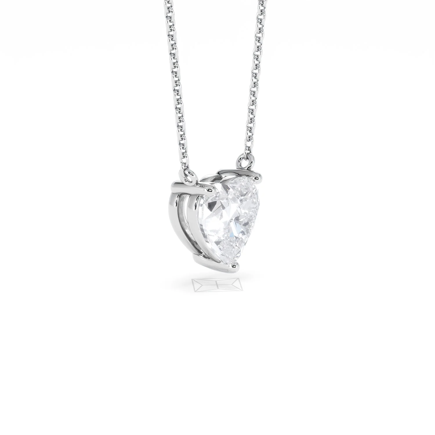 Wanderlust Floating Heart Cut Lab Diamond Solitaire Necklace 1.50ct H/SI in 9K White Gold - Image 22