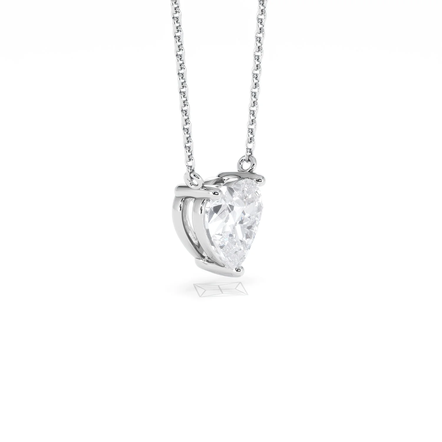 Wanderlust Floating Heart Cut Lab Diamond Solitaire Necklace 1.50ct H/SI in 9K White Gold - Image 23