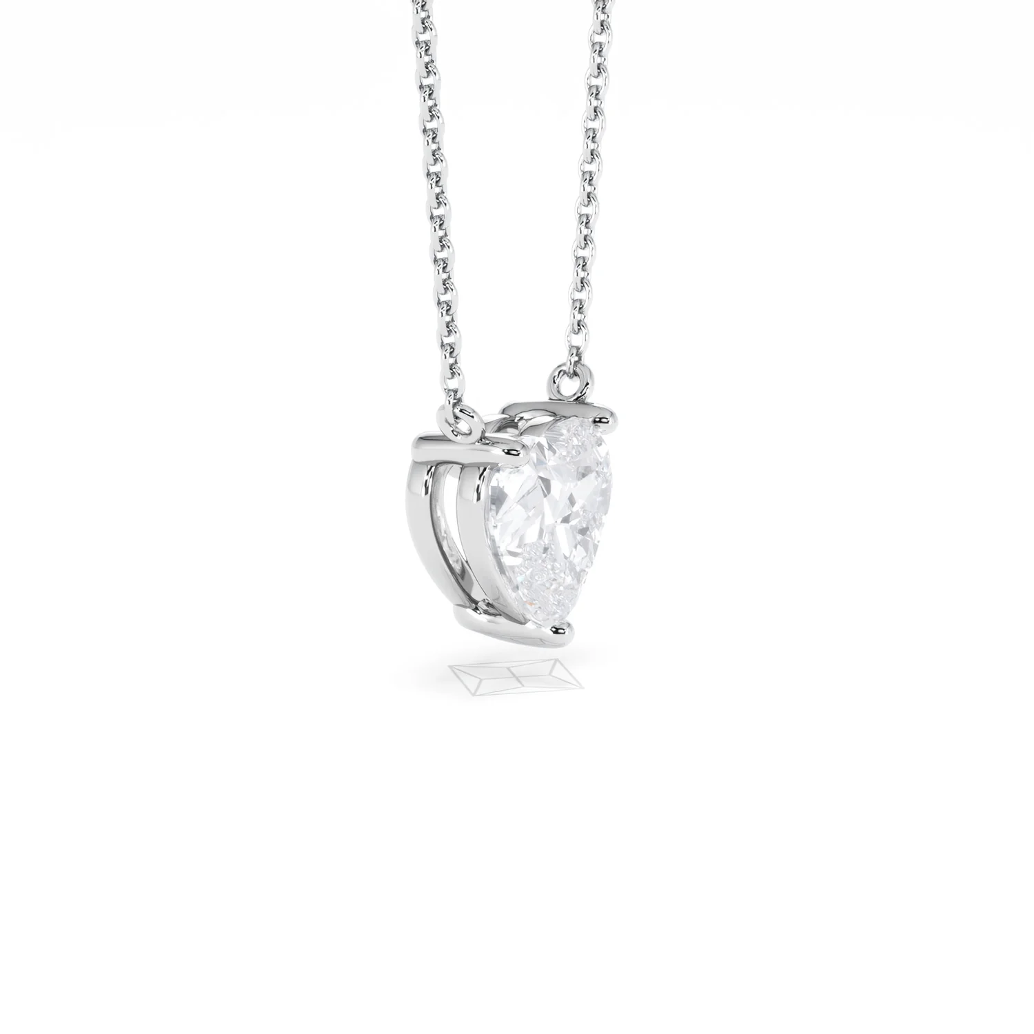 Wanderlust Floating Heart Cut Lab Diamond Solitaire Necklace 1.50ct H/SI in 9K White Gold - Image 24