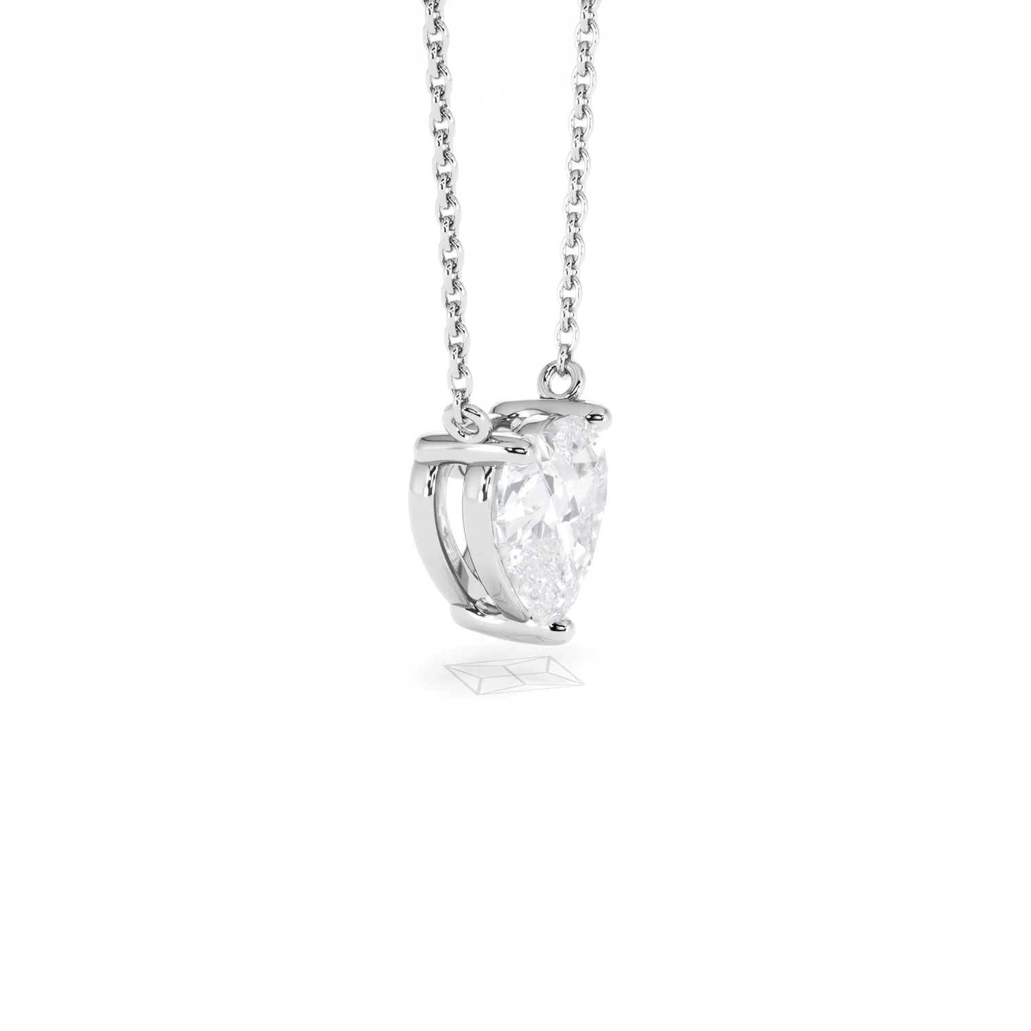 Wanderlust Floating Heart Cut Lab Diamond Solitaire Necklace 1.50ct H/SI in 9K White Gold - Image 25