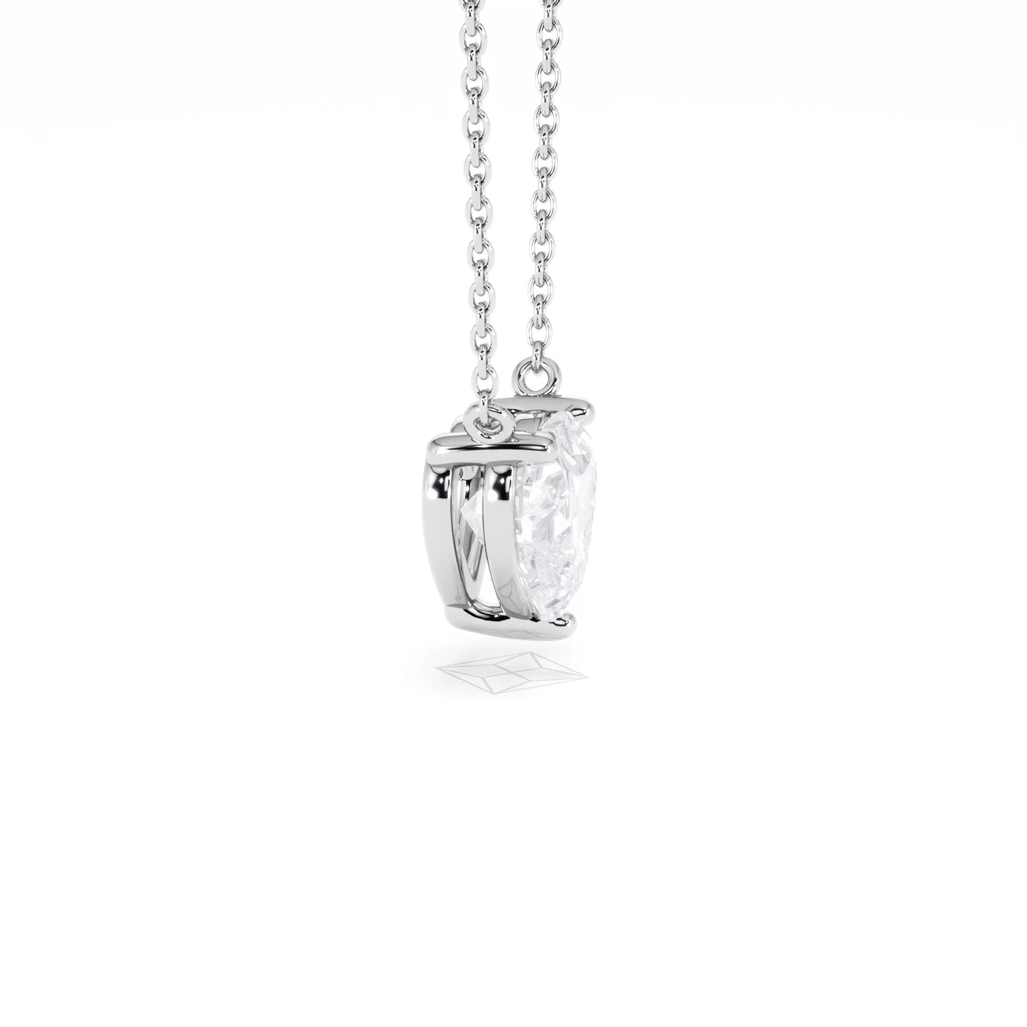 Wanderlust Floating Heart Cut Lab Diamond Solitaire Necklace 1.50ct H/SI in 9K White Gold - Image 28