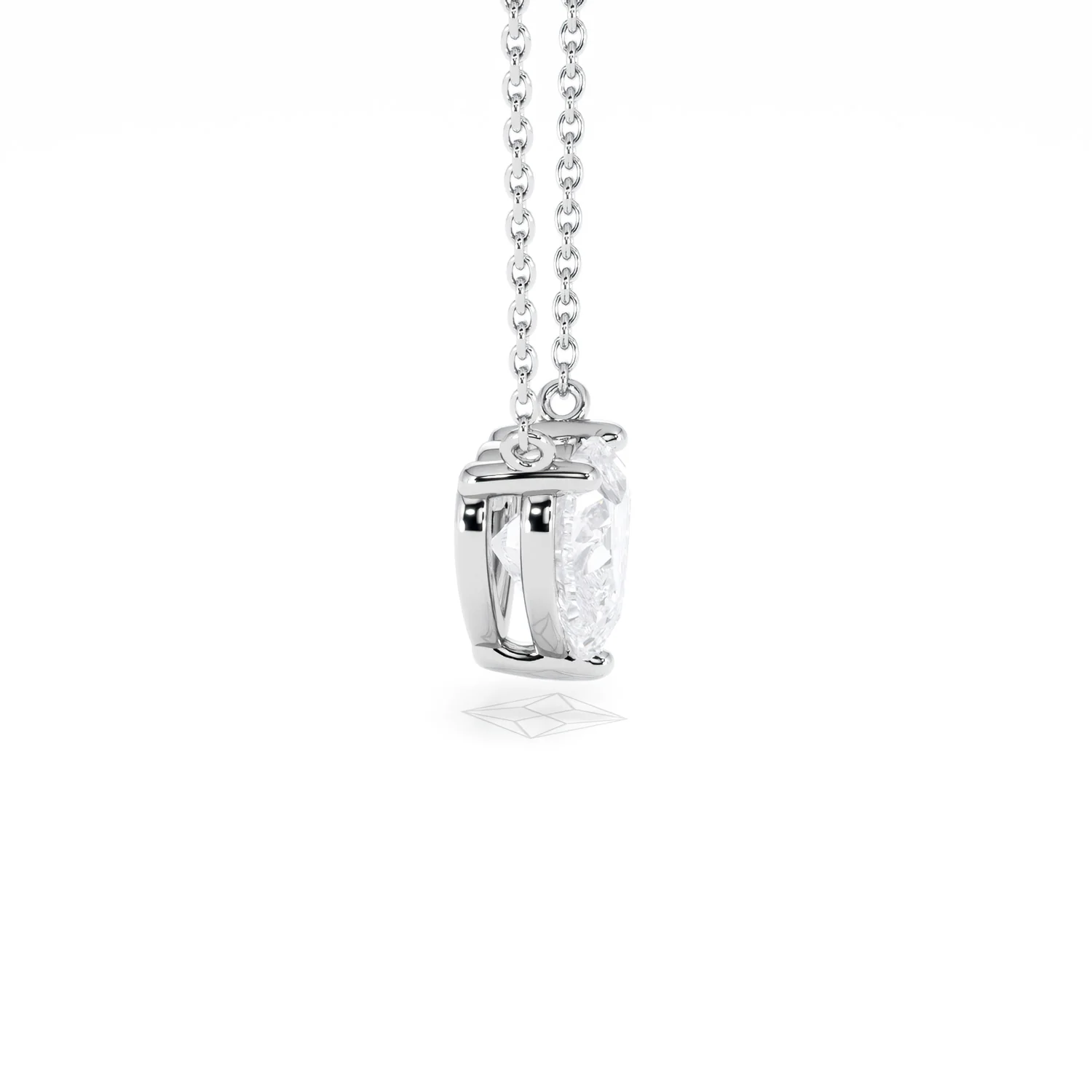 Wanderlust Floating Heart Cut Lab Diamond Solitaire Necklace 1.50ct H/SI in 9K White Gold - Image 29