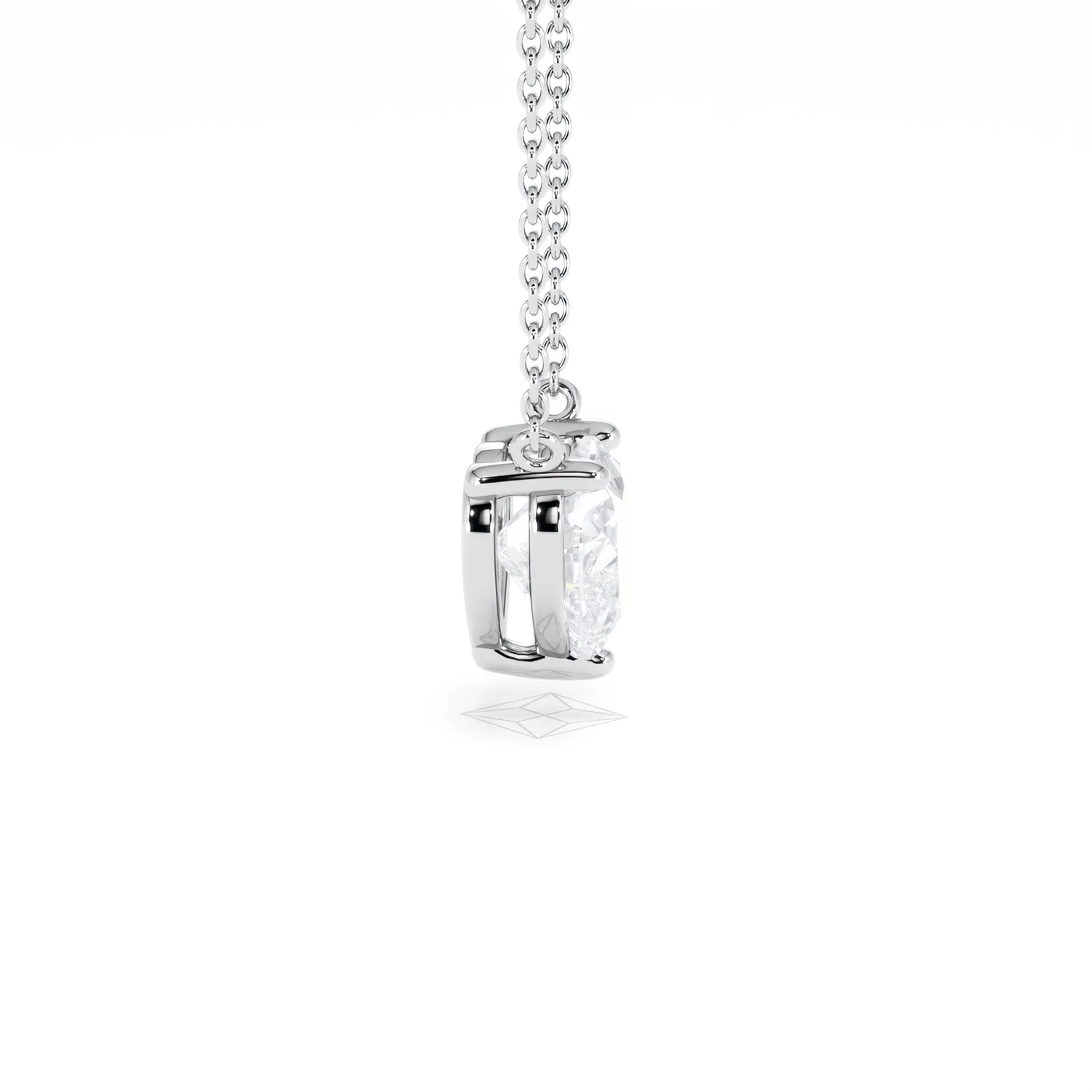 Wanderlust Floating Heart Cut Lab Diamond Solitaire Necklace 1.50ct H/SI in 9K White Gold - Image 30