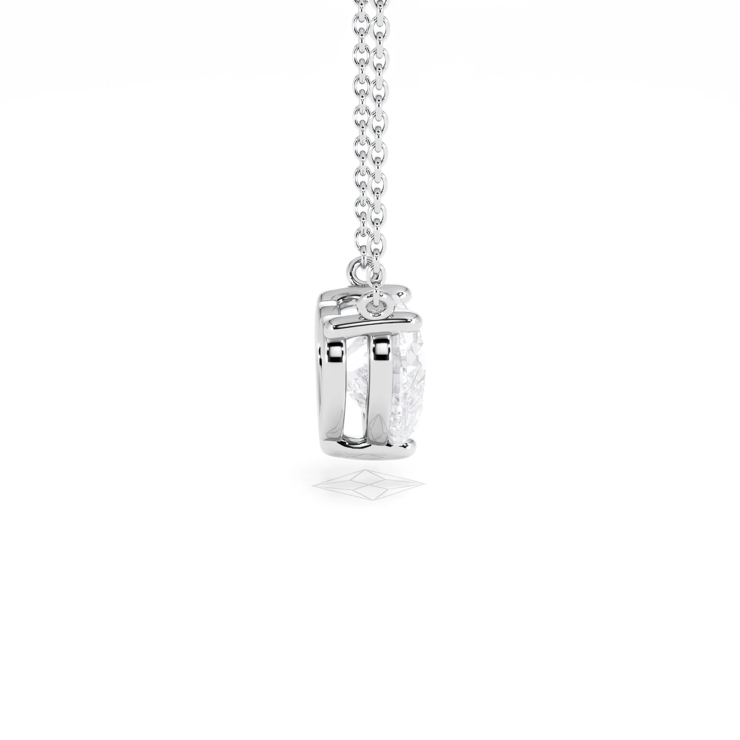 Wanderlust Floating Heart Cut Lab Diamond Solitaire Necklace 1.50ct H/SI in 9K White Gold - Image 32