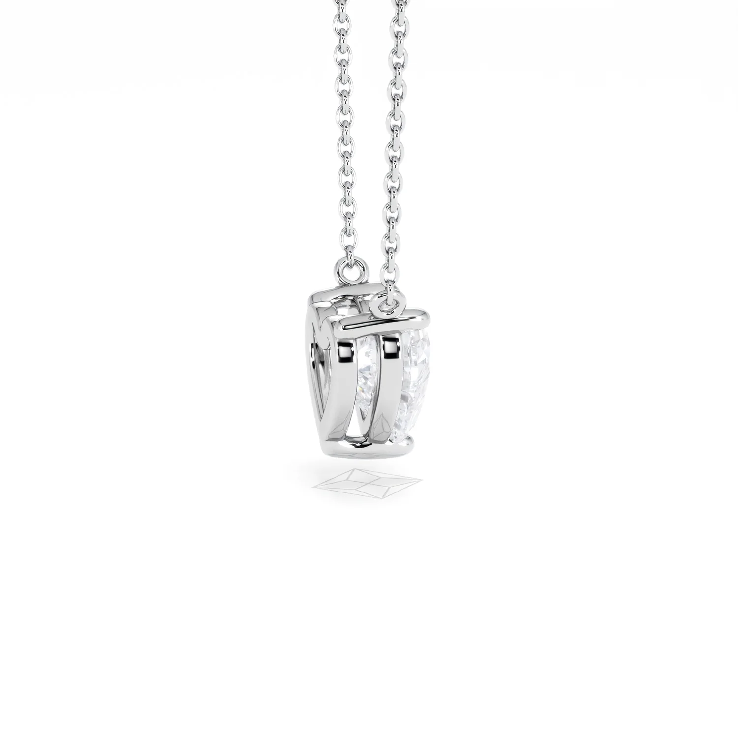 Wanderlust Floating Heart Cut Lab Diamond Solitaire Necklace 1.50ct H/SI in 9K White Gold - Image 34