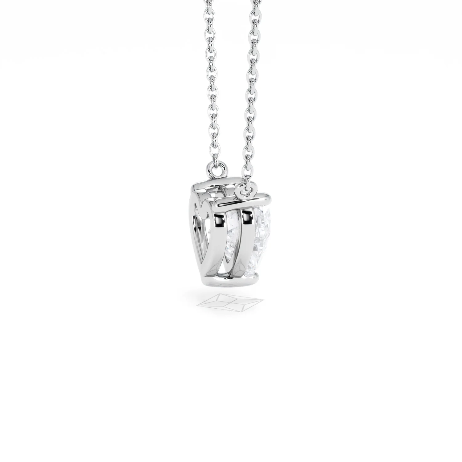 Wanderlust Floating Heart Cut Lab Diamond Solitaire Necklace 1.50ct H/SI in 9K White Gold - Image 35
