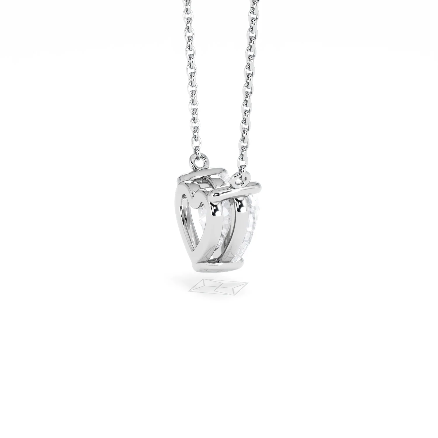 Wanderlust Floating Heart Cut Lab Diamond Solitaire Necklace 1.50ct H/SI in 9K White Gold - Image 37
