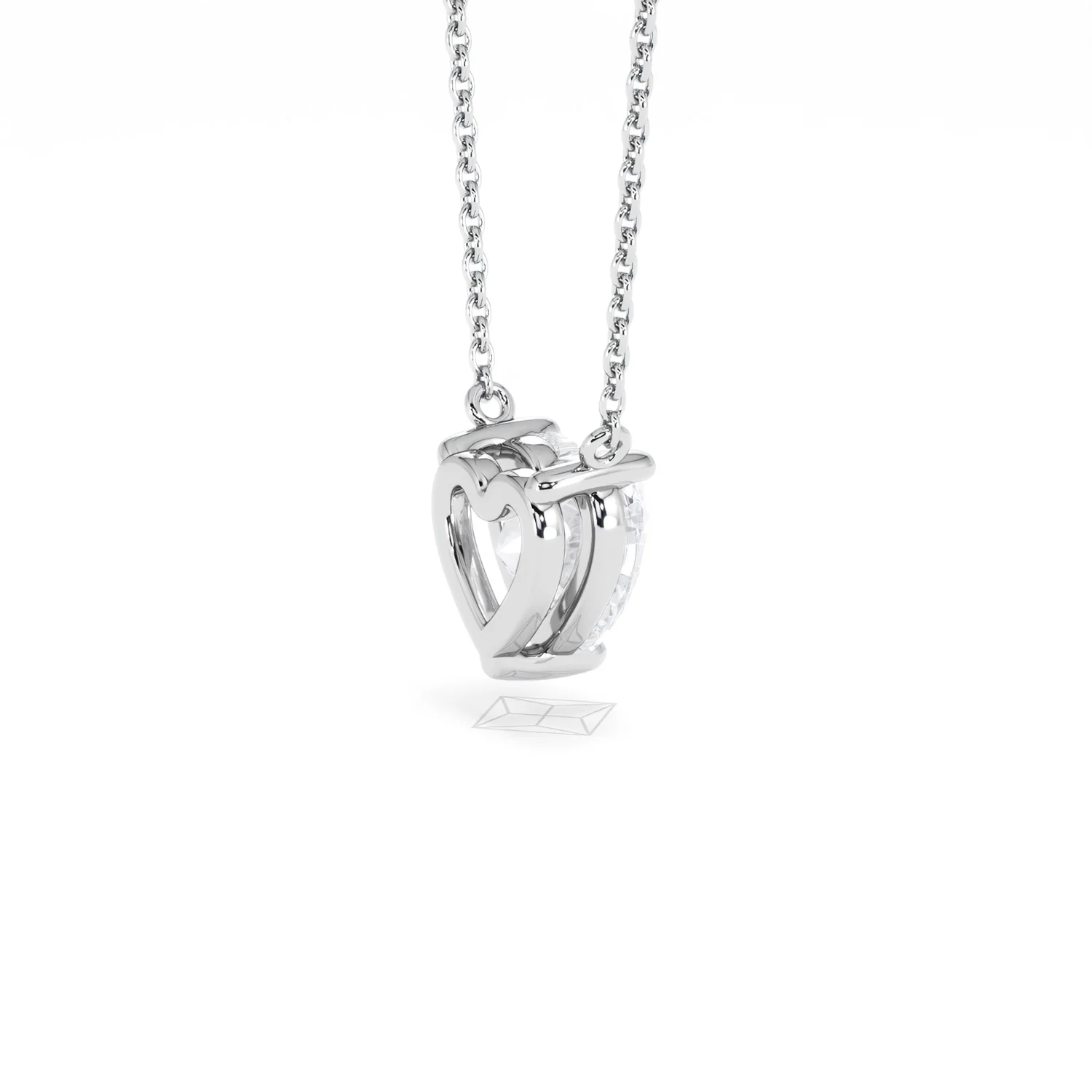 Wanderlust Floating Heart Cut Lab Diamond Solitaire Necklace 1.50ct H/SI in 9K White Gold - Image 38