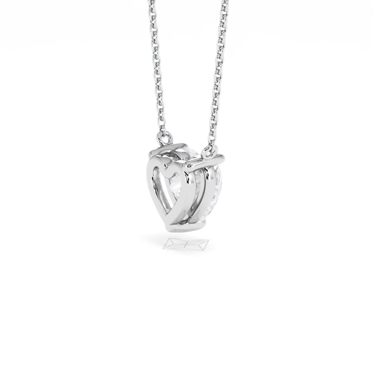 Wanderlust Floating Heart Cut Lab Diamond Solitaire Necklace 1.50ct H/SI in 9K White Gold - Image 39