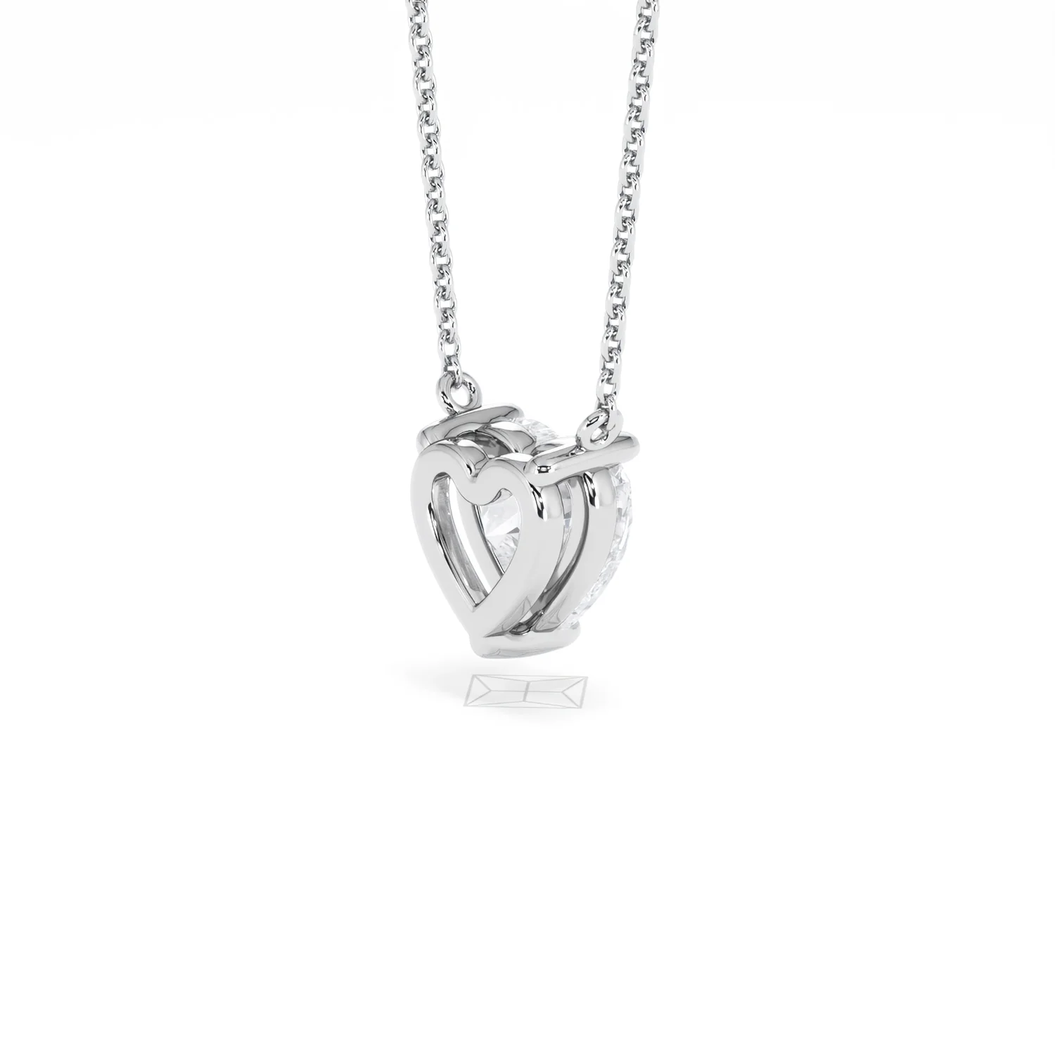 Wanderlust Floating Heart Cut Lab Diamond Solitaire Necklace 1.50ct H/SI in 9K White Gold - Image 40