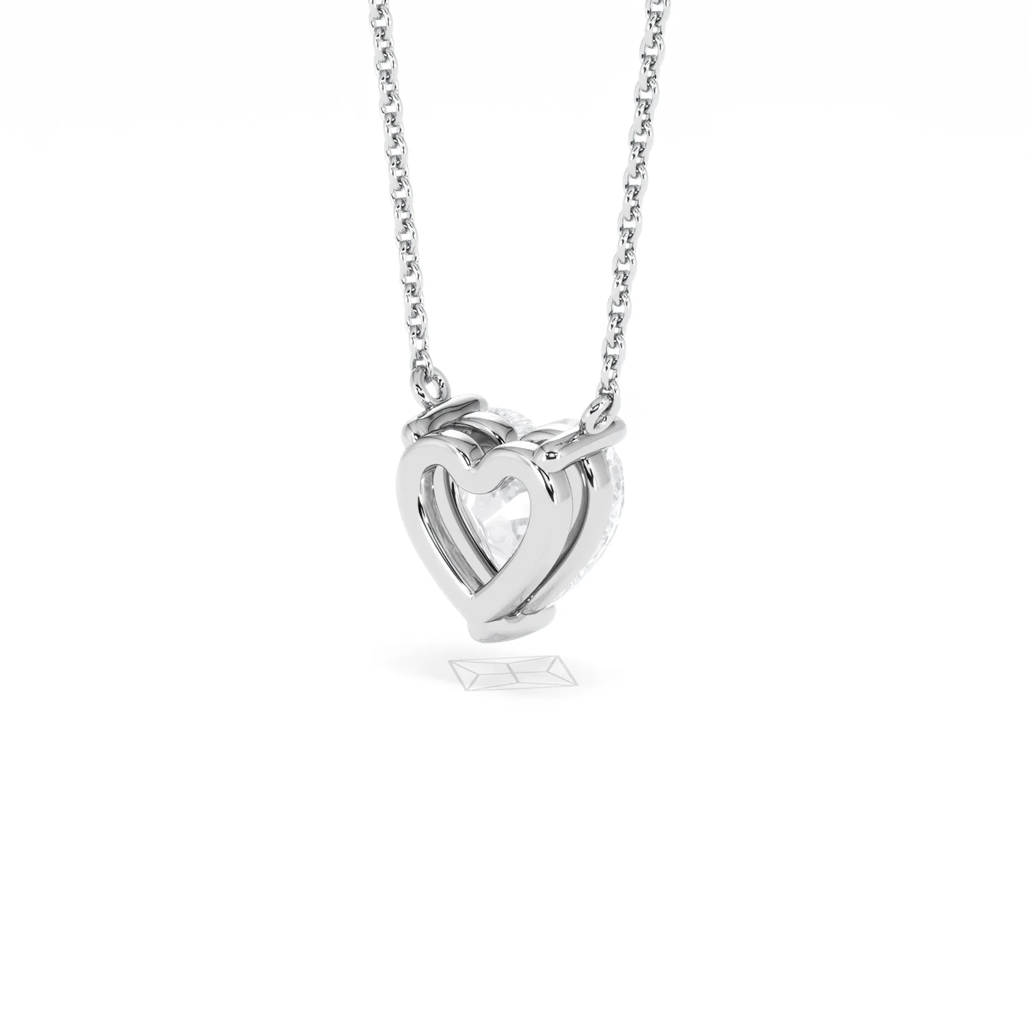 Wanderlust Floating Heart Cut Lab Diamond Solitaire Necklace 1.50ct H/SI in 9K White Gold - Image 43