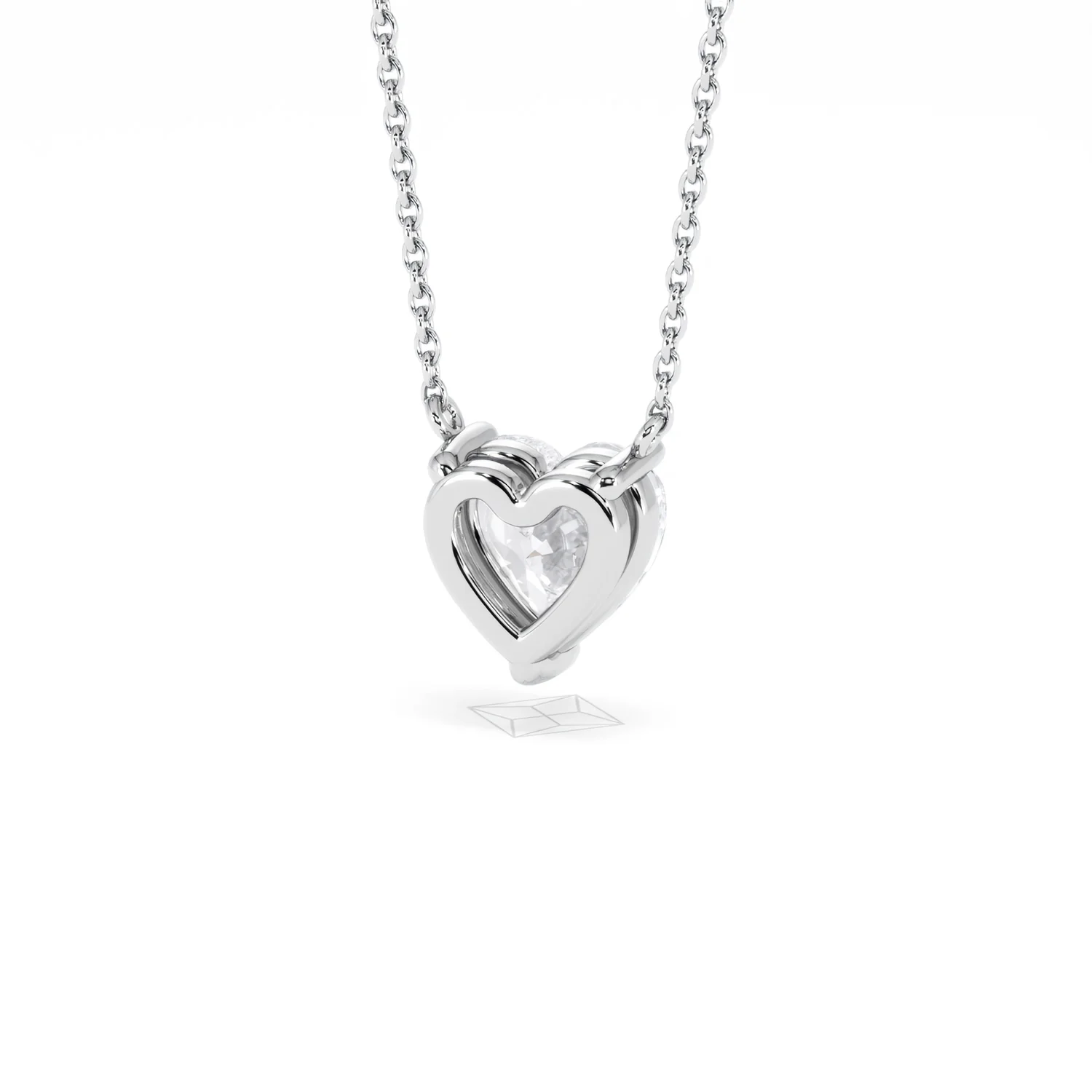Wanderlust Floating Heart Cut Lab Diamond Solitaire Necklace 1.50ct H/SI in 9K White Gold - Image 46