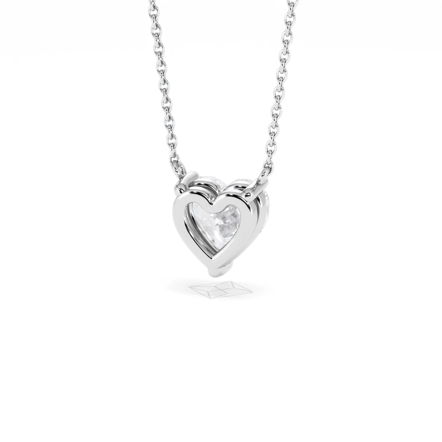 Wanderlust Floating Heart Cut Lab Diamond Solitaire Necklace 1.50ct H/SI in 9K White Gold - Image 47