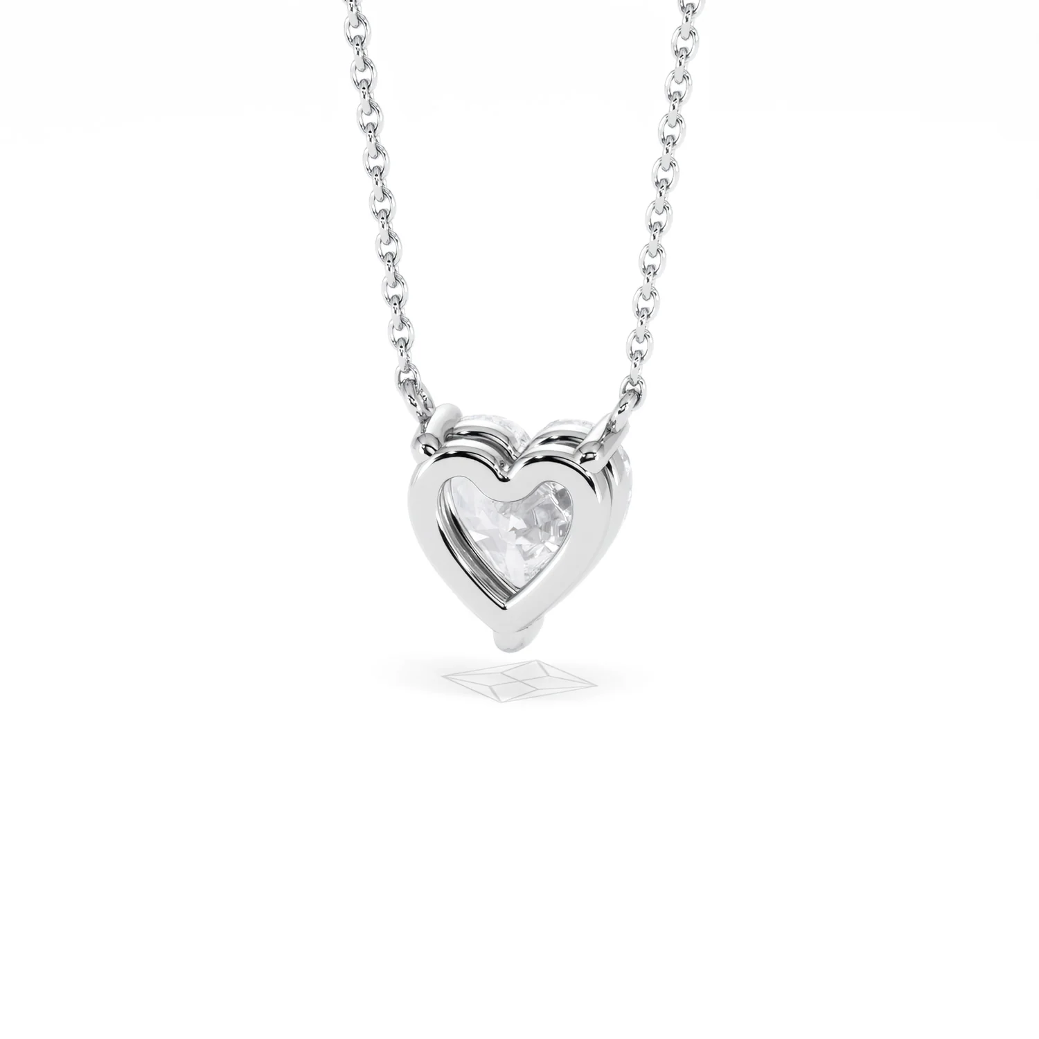 Wanderlust Floating Heart Cut Lab Diamond Solitaire Necklace 1.50ct H/SI in 9K White Gold - Image 48
