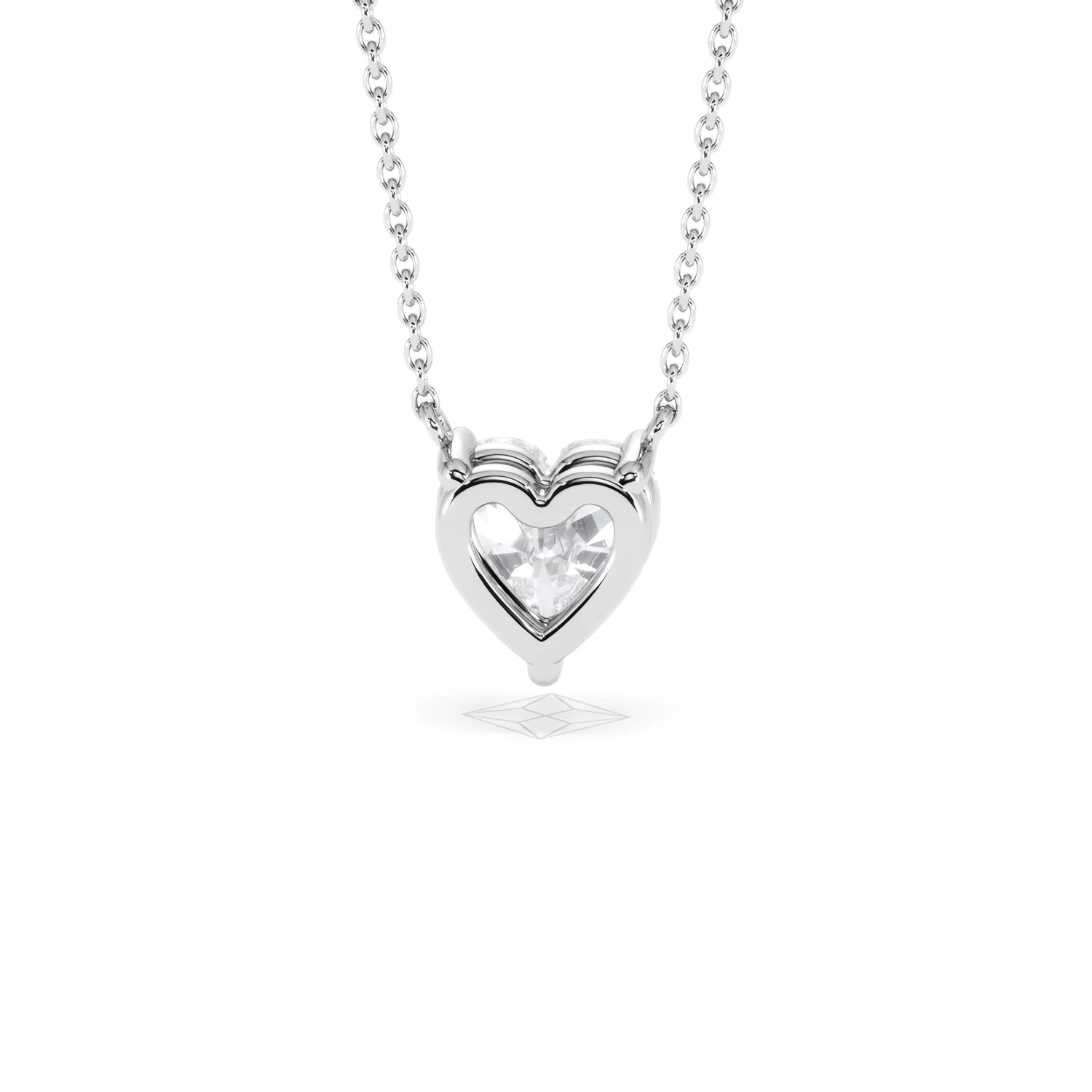 Wanderlust Floating Heart Cut Lab Diamond Solitaire Necklace 1.50ct H/SI in 9K White Gold - Image 50