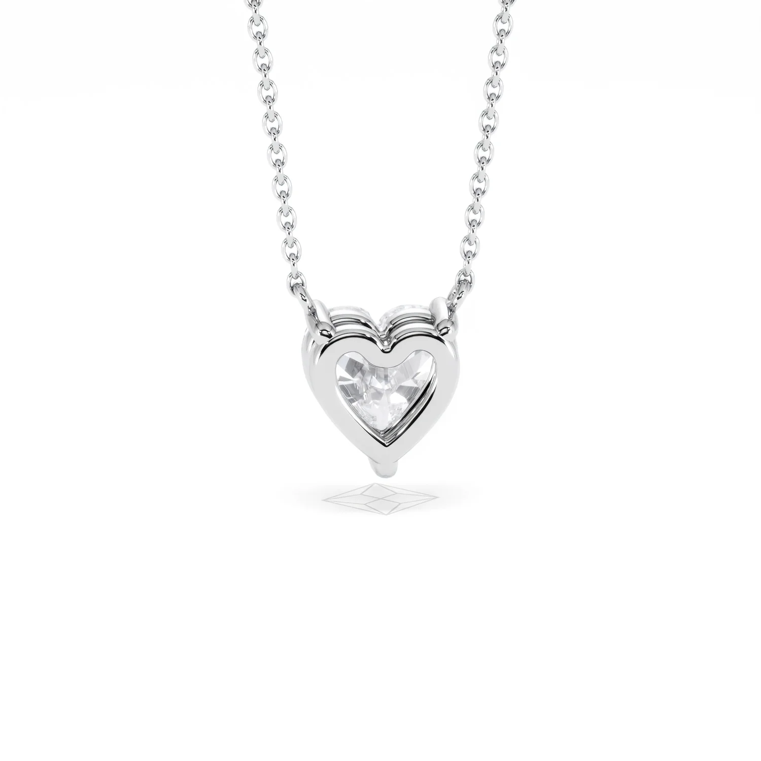 Wanderlust Floating Heart Cut Lab Diamond Solitaire Necklace 1.50ct H/SI in 9K White Gold - Image 52
