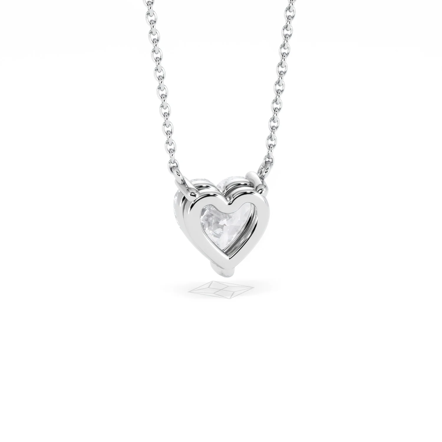 Wanderlust Floating Heart Cut Lab Diamond Solitaire Necklace 1.50ct H/SI in 9K White Gold - Image 54