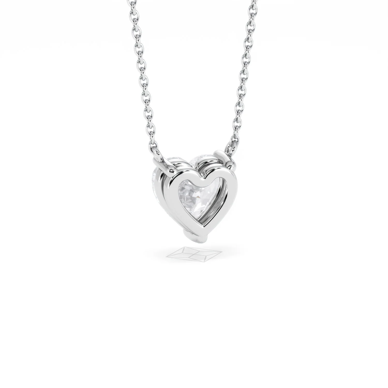 Wanderlust Floating Heart Cut Lab Diamond Solitaire Necklace 1.50ct H/SI in 9K White Gold - Image 55
